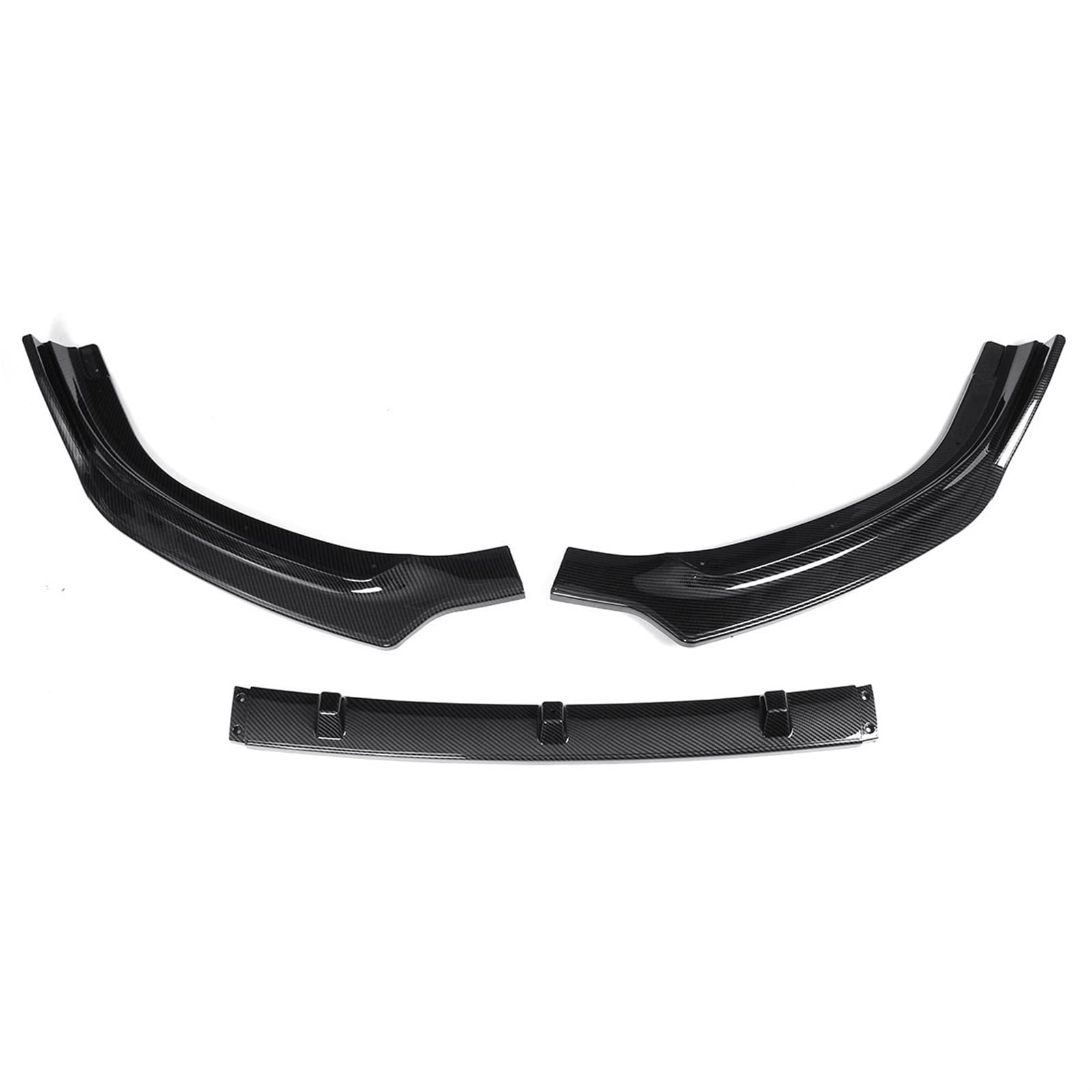 Wivplex 3PCS Carbon Look Schwarz Auto Front Stoßstange Splitter Lip Diffusor Spoiler Body Kit, for Toyota, Highlander 2017 2018 2019 Kinnspoiler für die vordere Stoßstange(Carbon Fiber Look) von Wivplex