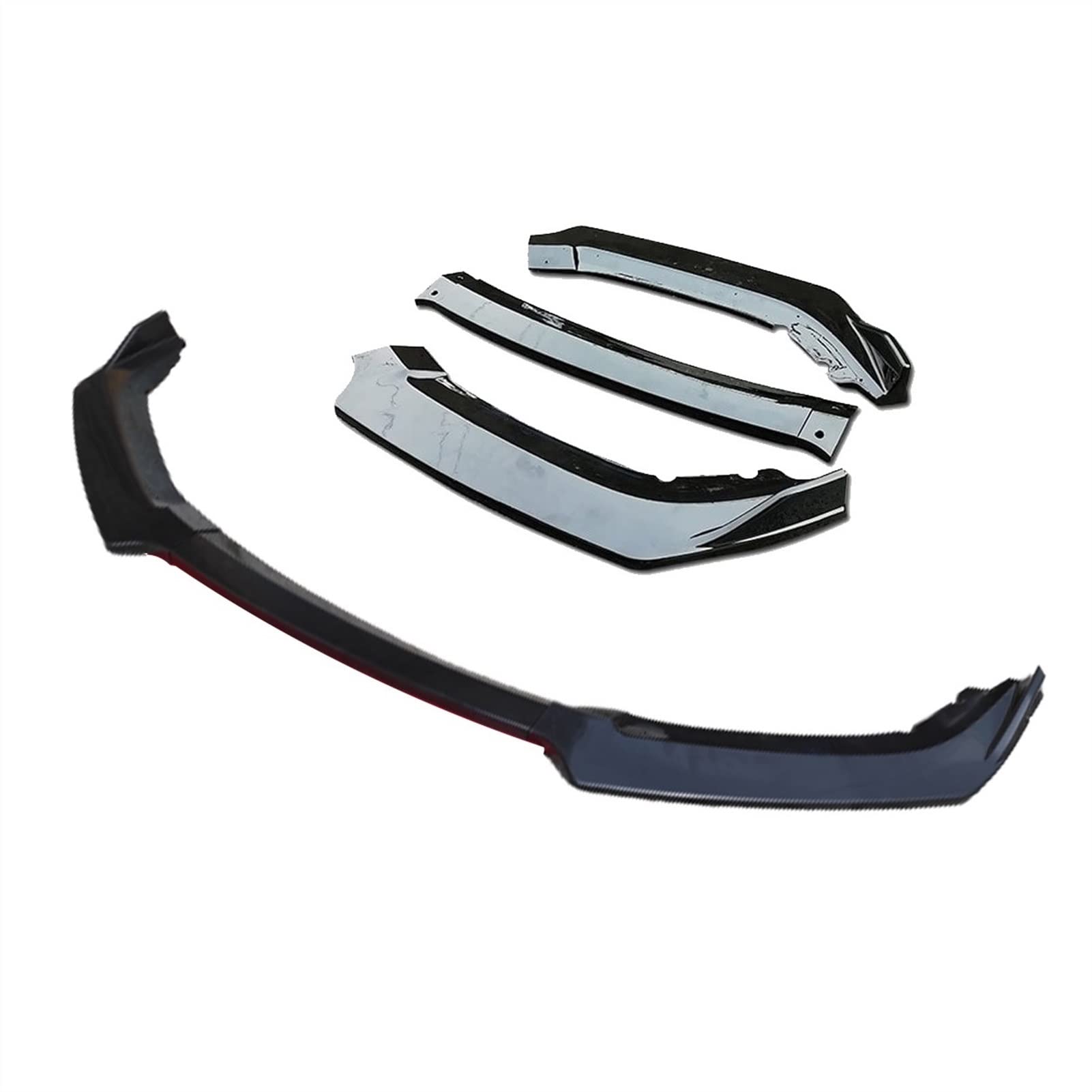 Wivplex 4 Stück Auto Frontstoßstange Lippensplitter Diffusor Lip Body Kit Spoiler Stoßstangenschutz, for A4 Rot Gelb Blau Kinnspoiler für die vordere Stoßstange(3pcs) von Wivplex