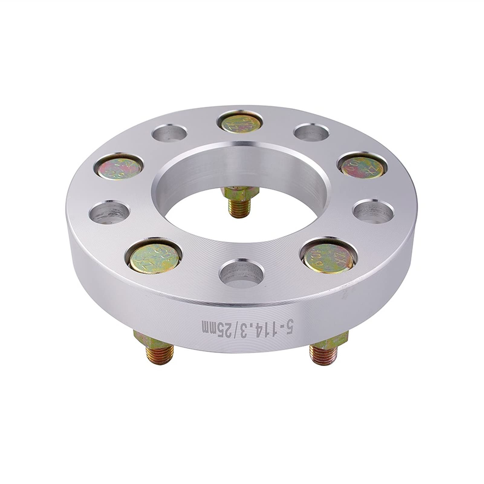 Wivplex 4-teiliges Set 25 mm Aluminium-Auto-Rad-Distanzstück-Adapter Hubcentric-Rad-Distanzstücke 5 Ösen CB 73 mm M12 x 1,5 Dicker PCD 5 x 114,3 Adapter für Spurverbreiterungen von Wivplex