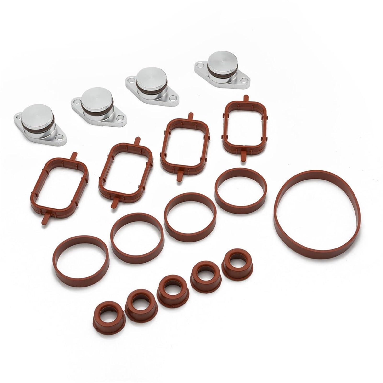 Wivplex 4 x 22 mm Aluminium-Drallklappen-Reparatursatz mit Dichtungen, for, E46 E39 E90 E39 E60 E61 Ansaugkrümmer TKYD821A Ansaugkrümmerdichtung für Autos von Wivplex