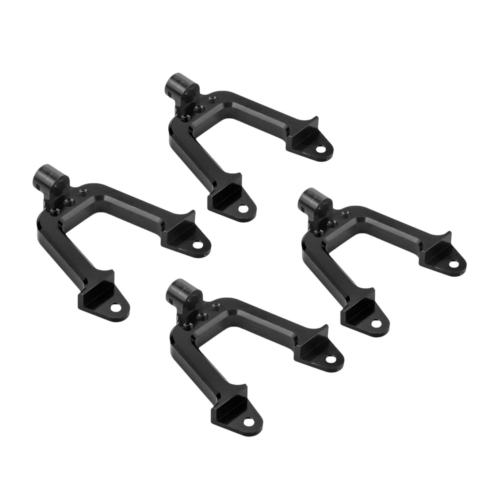 Wivplex 4PCS Aluminiumlegierung vorne hinten Stoßdämpfer Montagepfosten, for 1/10 RC Auto Axial SCX10 90027 90028 90021 90035 90016 Rc-Auto-Stoßdämpferhalterung(Black) von Wivplex