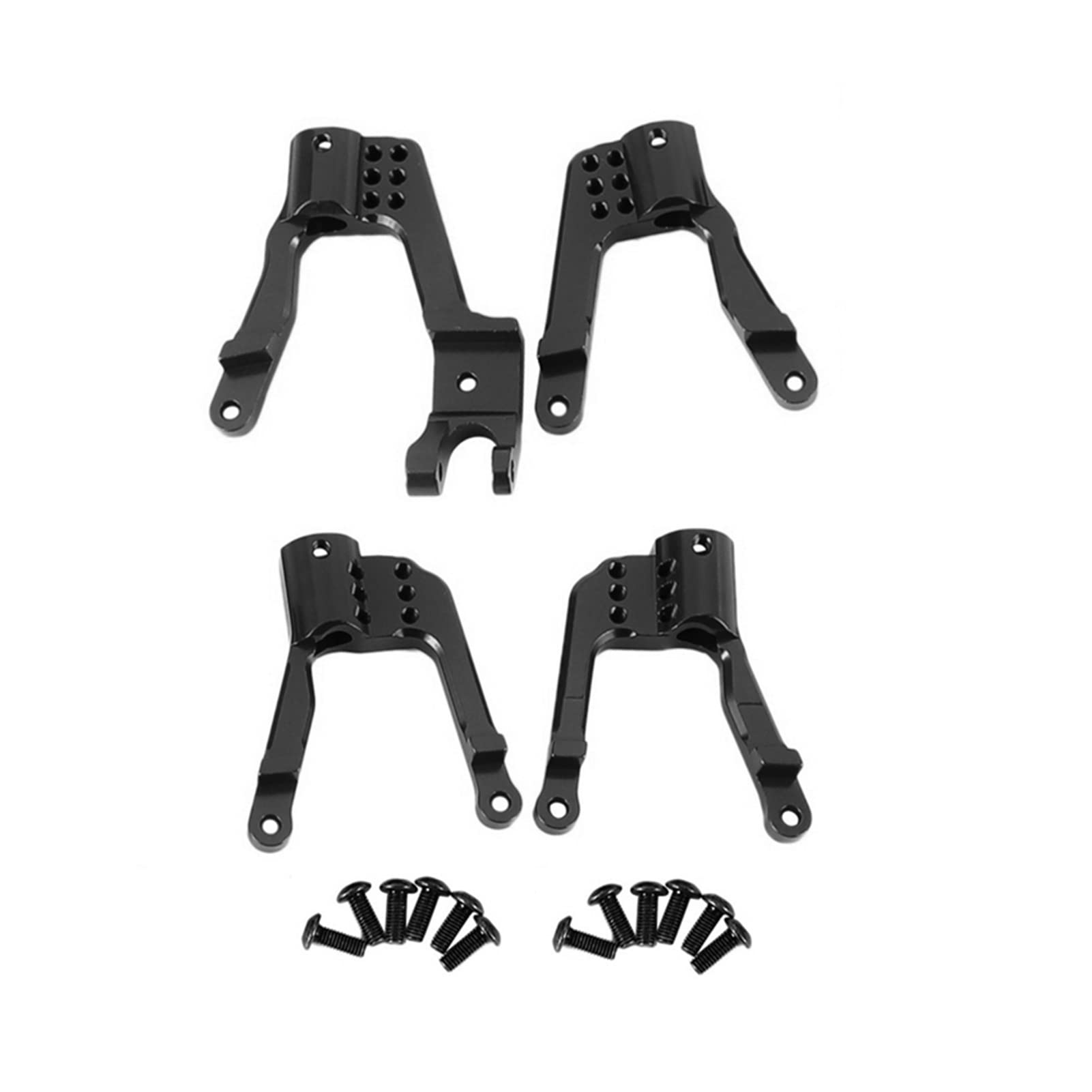 Wivplex 4PCS RC Auto Metall Stoßdämpfer Dämpfer Türme Reifen Halterung, for 1/10 RC Crawler SCX10 II 90046 90047 Rc-Auto-Stoßdämpferhalterung(Black) von Wivplex