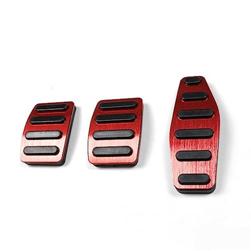 Wivplex Auto Kupplung Bremse Gaspedal Fußstütze Pedale Abdeckungen, for Jimny, JB64 Sierra JB74W 2019 2020 Auto Styling Zubehör Fußpedal Abdeckung Bremspedale(Black AT RED) von Wivplex