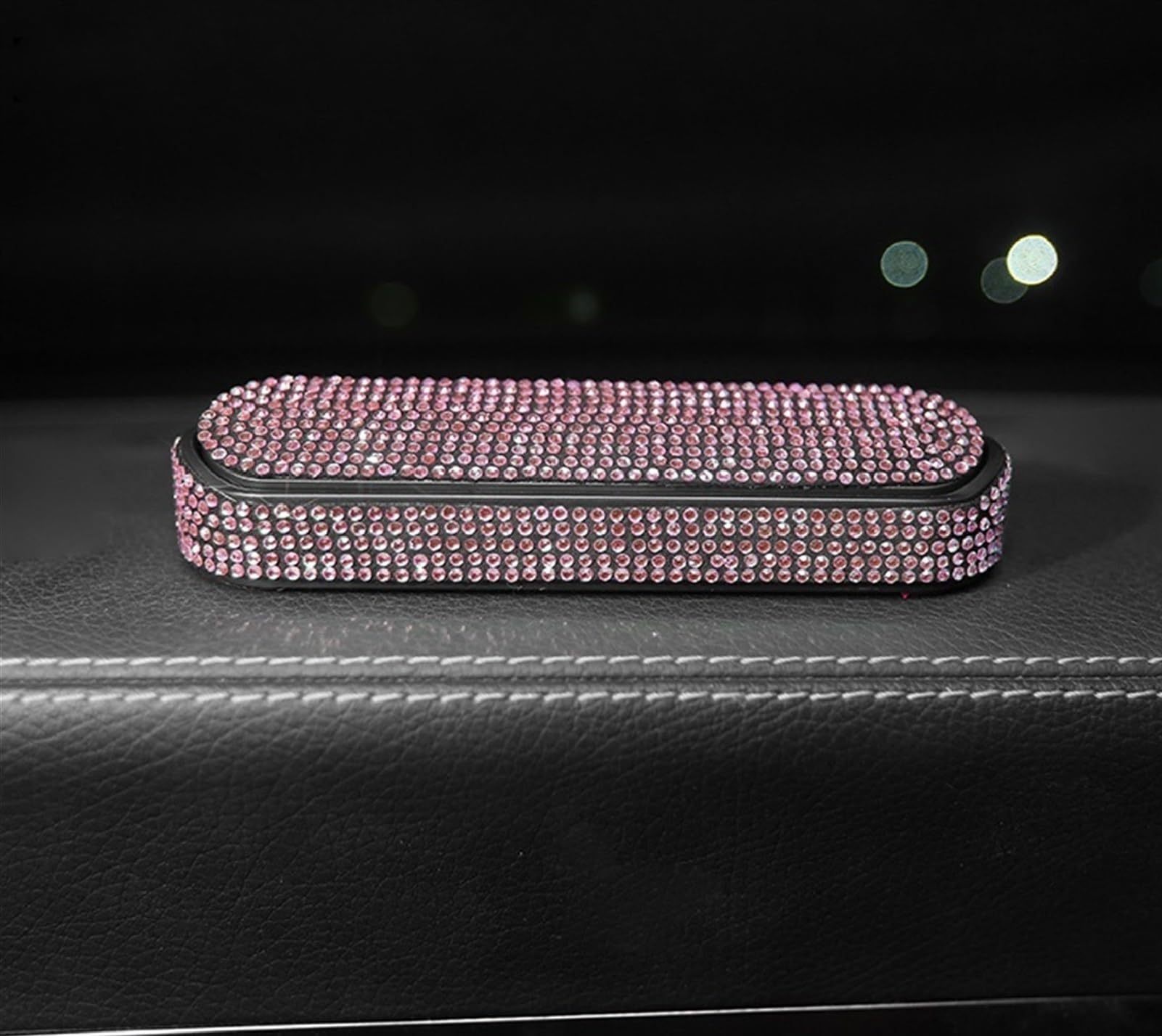 Wivplex Autozubehör Strass Bling Parkkarte Leuchtende Telefonnummernschild Aufkleber Versteckt Ersetzen Temporär Luftauslassabdeckung am Armaturenbrett(Pink) von Wivplex