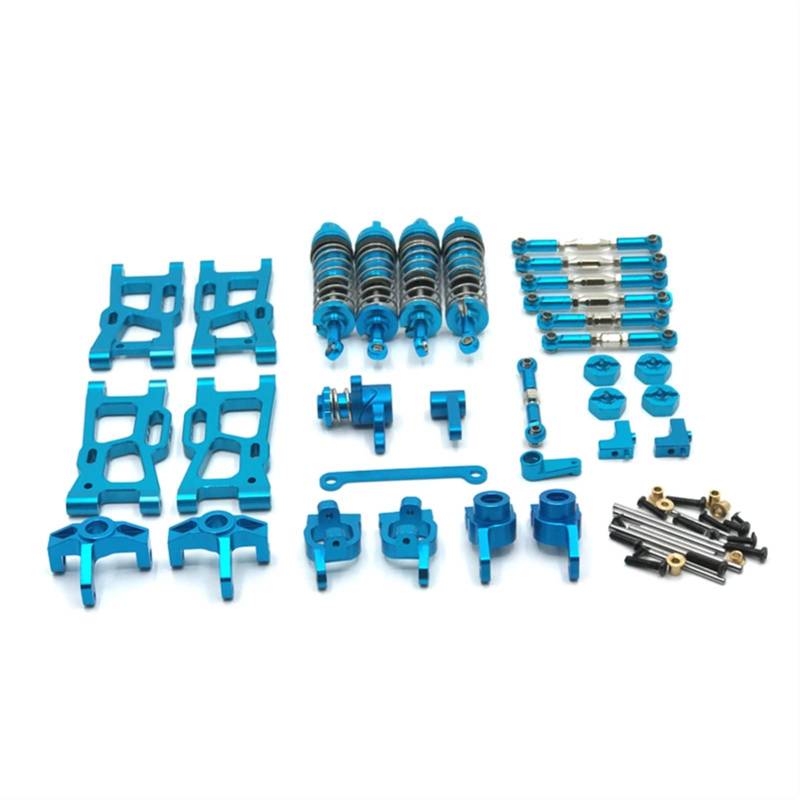 Wivplex Fernbedienung Auto Metall Schwinge Stange Hydraulische Stoßdämpfung, for WLtoys, 144001 144002 124017 124019 Rc-Auto-Stoßdämpferhalterung(Blue) von Wivplex