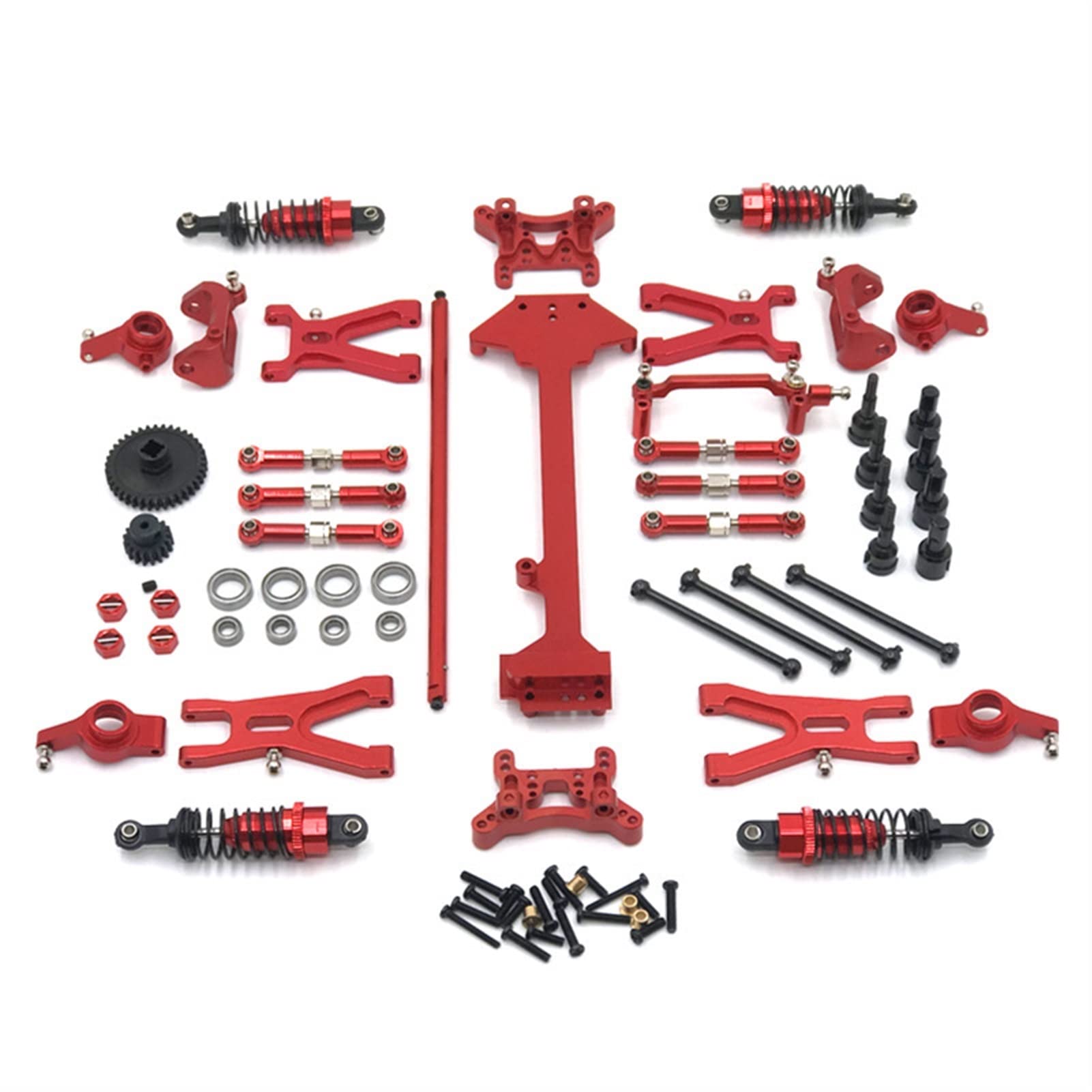 Wivplex Fernbedienung Auto Metall Upgrade Modifizierte Teile, for WLtoys, 1/18 A959 A949 A969 A979 K929 Rc-Auto-Stoßdämpferhalterung(Red) von Wivplex