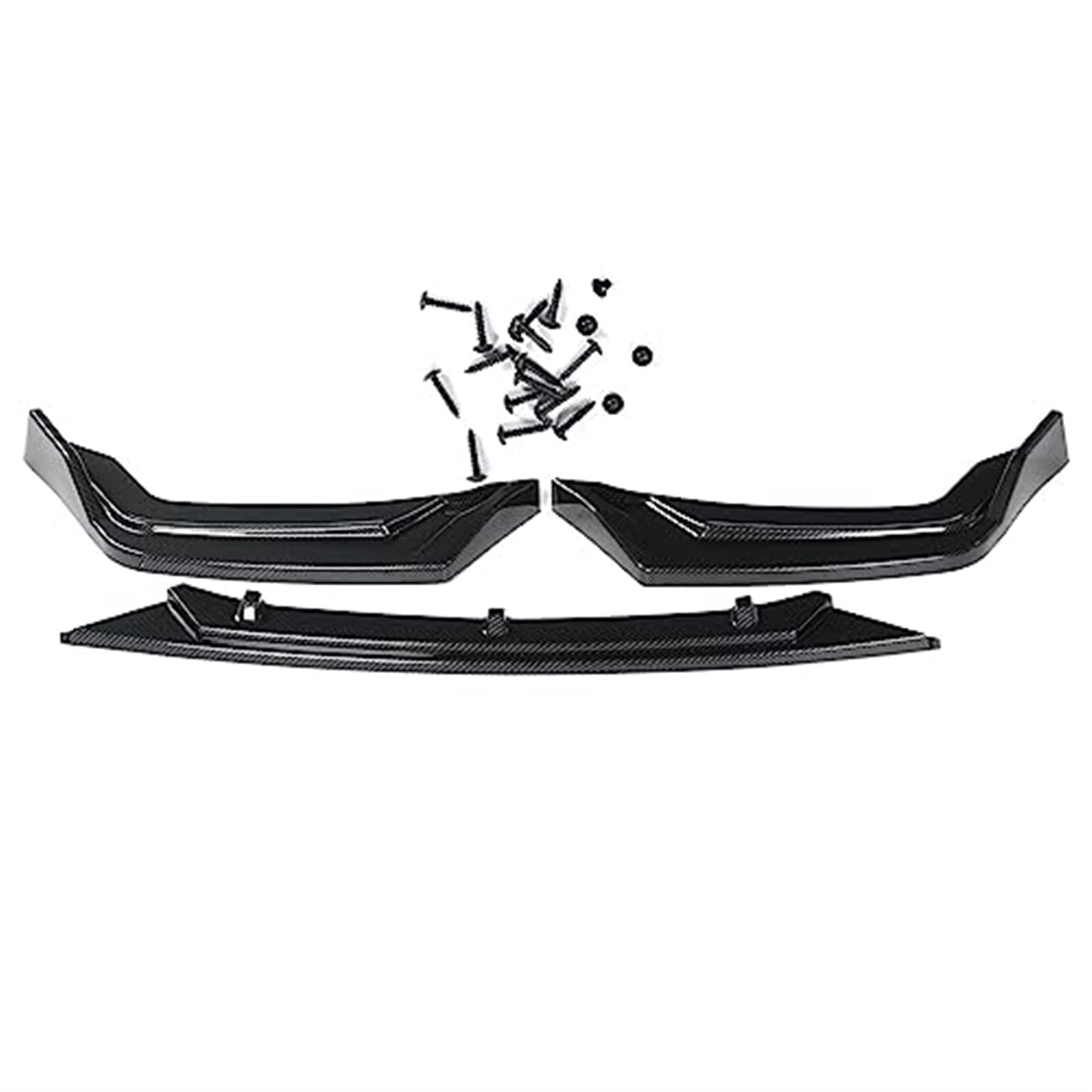 Wivplex Frontstoßstange Lip Spoiler Splitter Diffusor Body Kit Guard Deflector, for Civic, Hatchback Si 2020 2021 Autozubehör Frontspoiler Kinnspoiler für die vordere Stoßstange(BLACK 2020 2021 Carbon von Wivplex