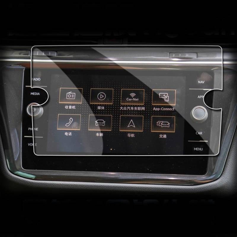 Wivplex Glas Auto GPS Navigation Displayschutzfolie Aufkleber Zubehör, for Volkswagen, for Tiguan, Mk2 Allspace Atlas 2018 2019 2020 Displayschutzfolie(8 inch HD) von Wivplex