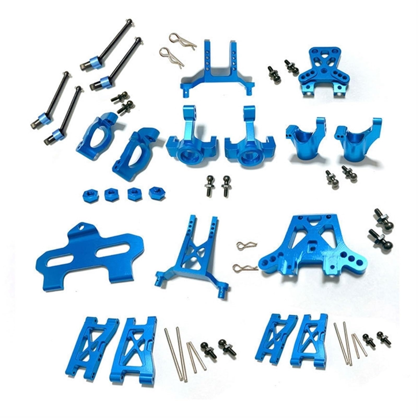 Wivplex Kit Caster Block Lenkblöcke Querlenker, for Traxxas, for LaTrax Teton 1/18 RC Auto Aufhängungsarm-Set(Blue) von Wivplex