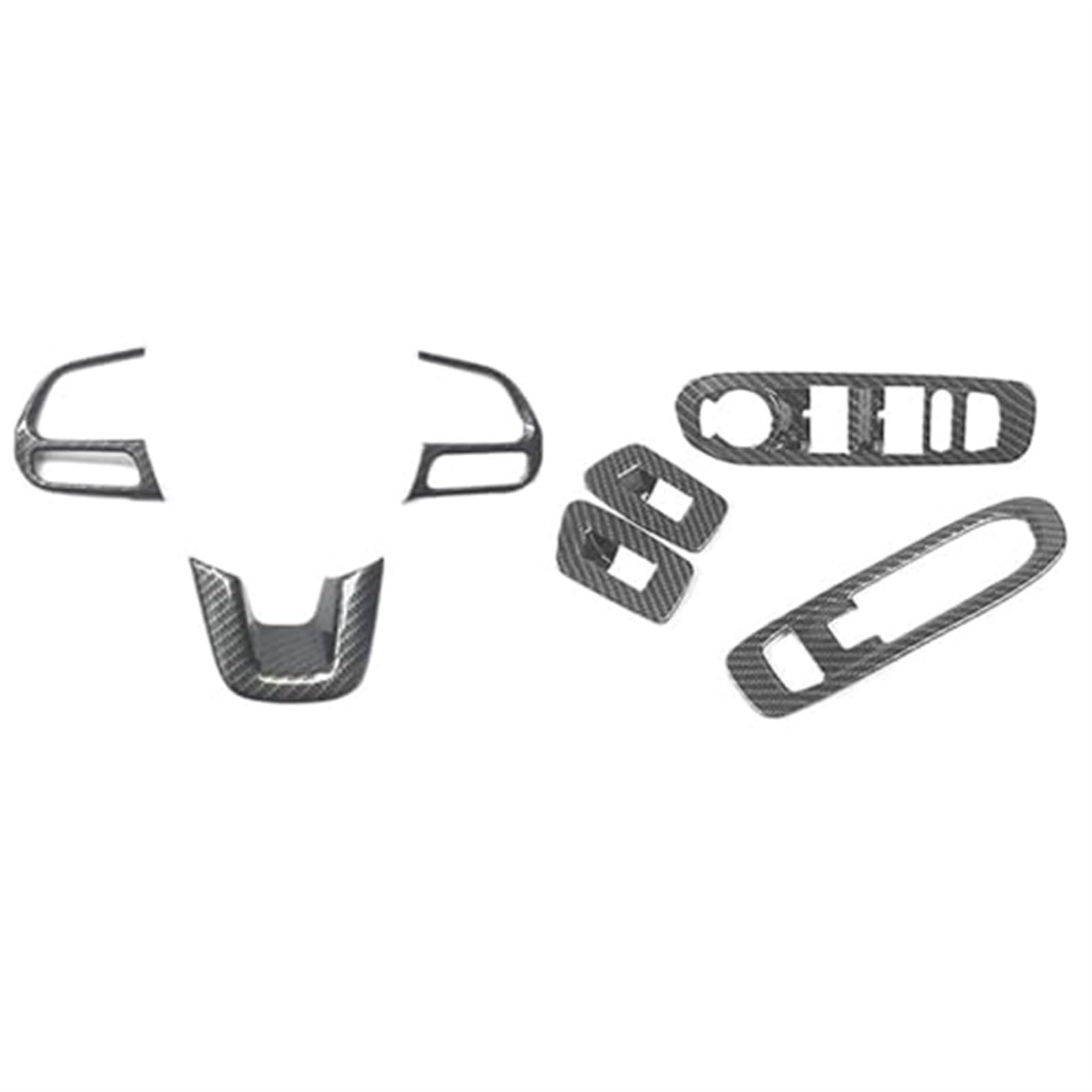 Wivplex Kit Zierleiste, Fensterheber, Schlüssel, for Jeep Compass 2017 + Kit Zierleiste, Radhausschale, Dekoration, Schließer Lenkradverkleidung von Wivplex