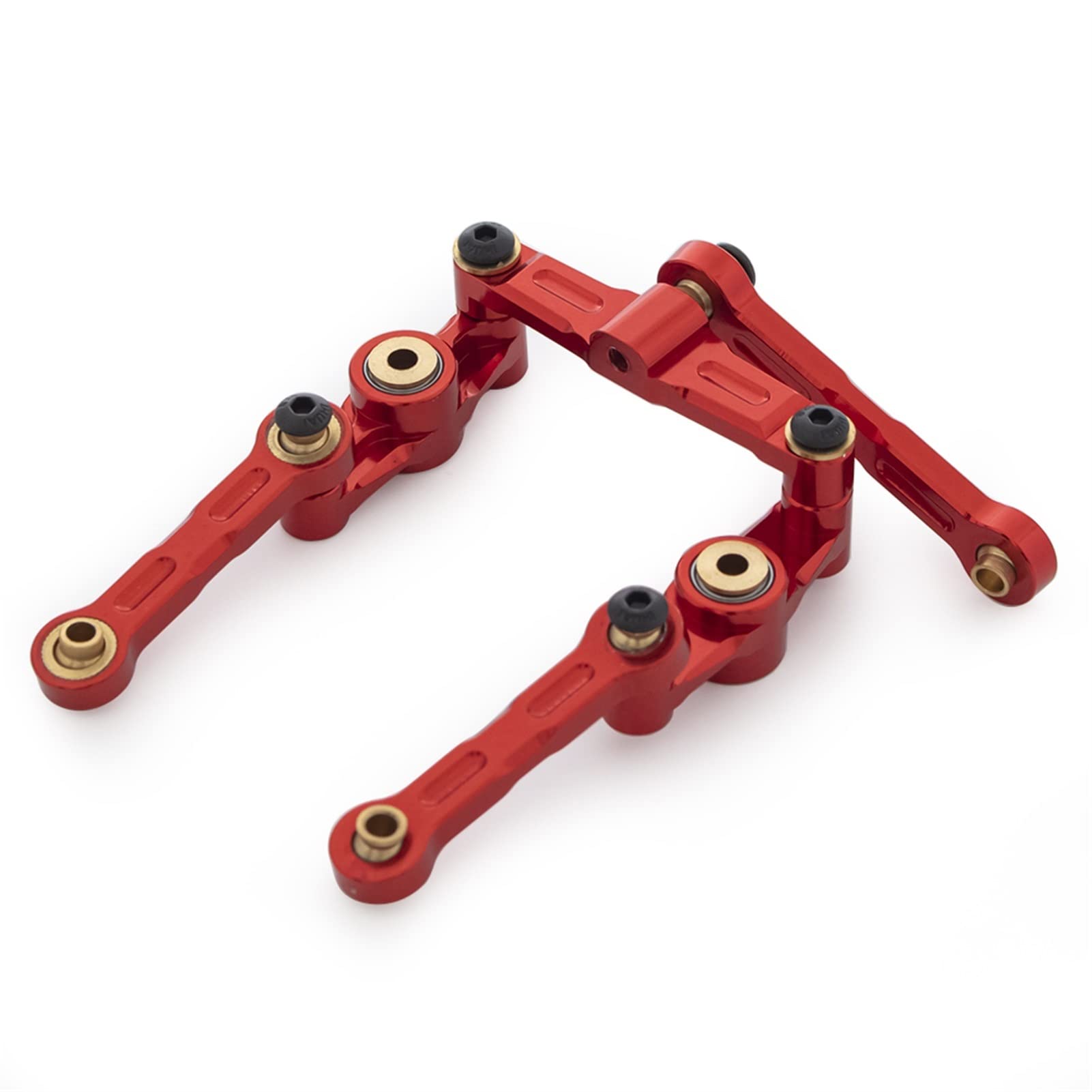 Wivplex Lenksatz aus Aluminiumlegierung, Dog Bone-Antriebswelle, Propellergelenk aufrecht, for Tamiya, for TT02-Chassis 1/10 RC On Road Car Aufhängungsarm-Set(Steering Set Red) von Wivplex