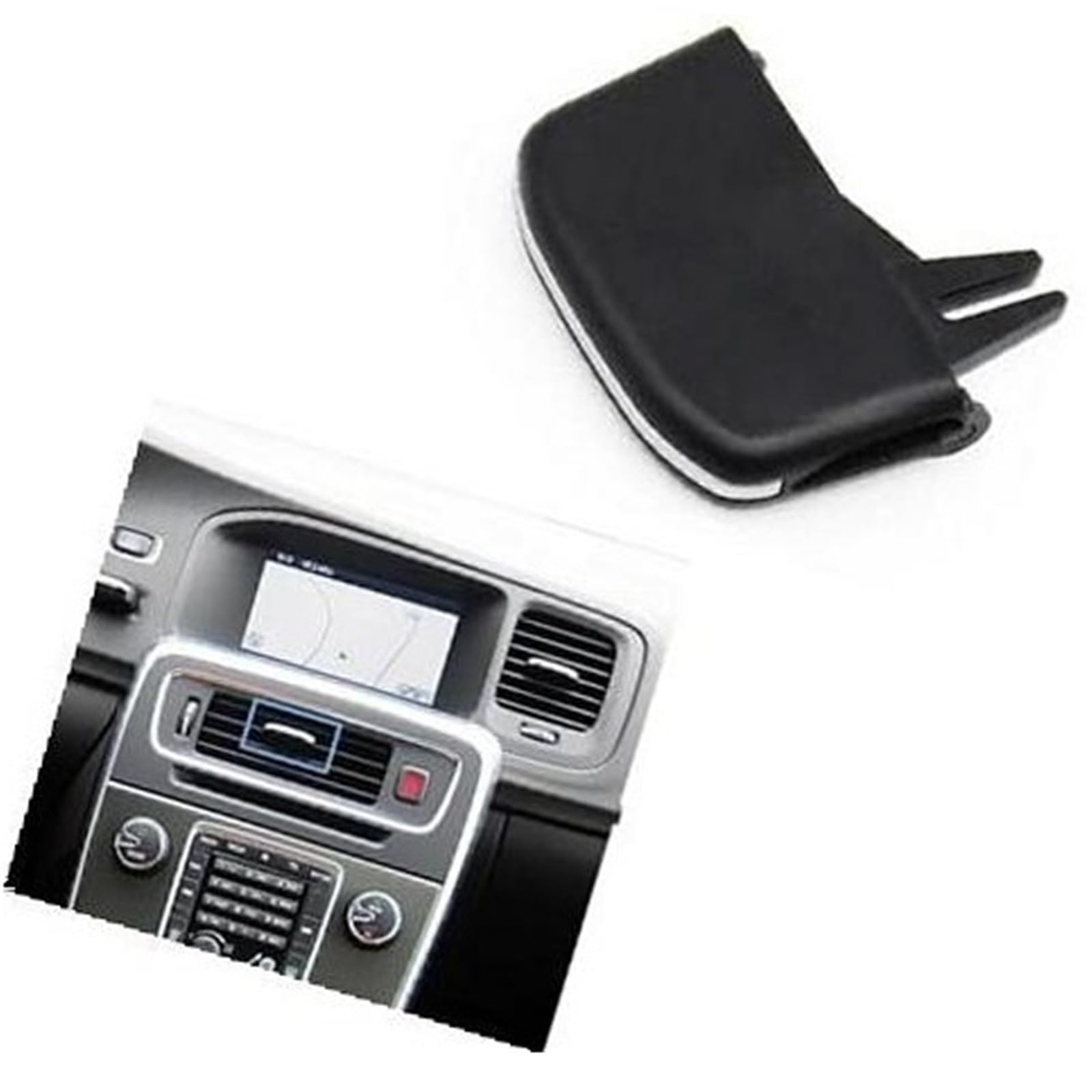 Wivplex Lüftungsschlitz-Clip, Armaturenbrett-Klimaanlagen-Entlüftungsgitter-Auslasslaschen-Clip-Schieber, for Volvo, V60 S60 V40 2011–2019(Black Model B) von Wivplex