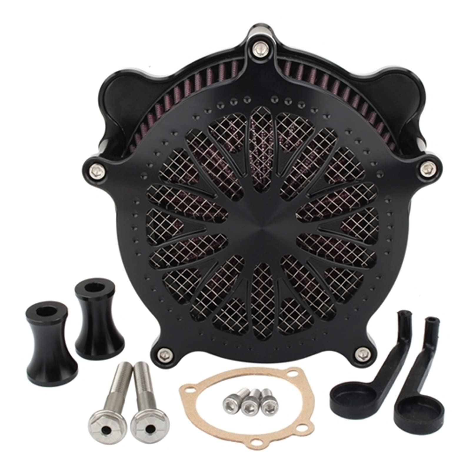 Wivplex Luftfilter Motorrad Luftreiniger Intake CNC, for Harley, Dyna FXR Low Rider 1993-2017 Softail Fatboy Touring Electra Street Glide Luftfilter(C) von Wivplex