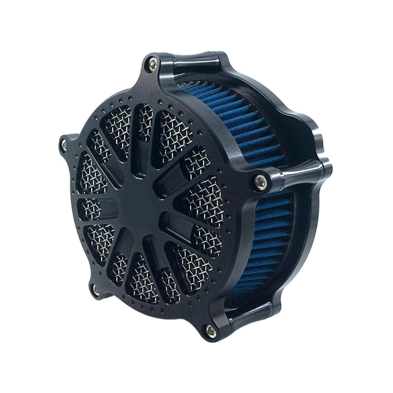 Wivplex Luftfilter Venturi CNC Grill Reiniger Motorrad System, for Harley, Touring 2017up Road King 2017up Softail 2018up Luftfilter(Blue) von Wivplex