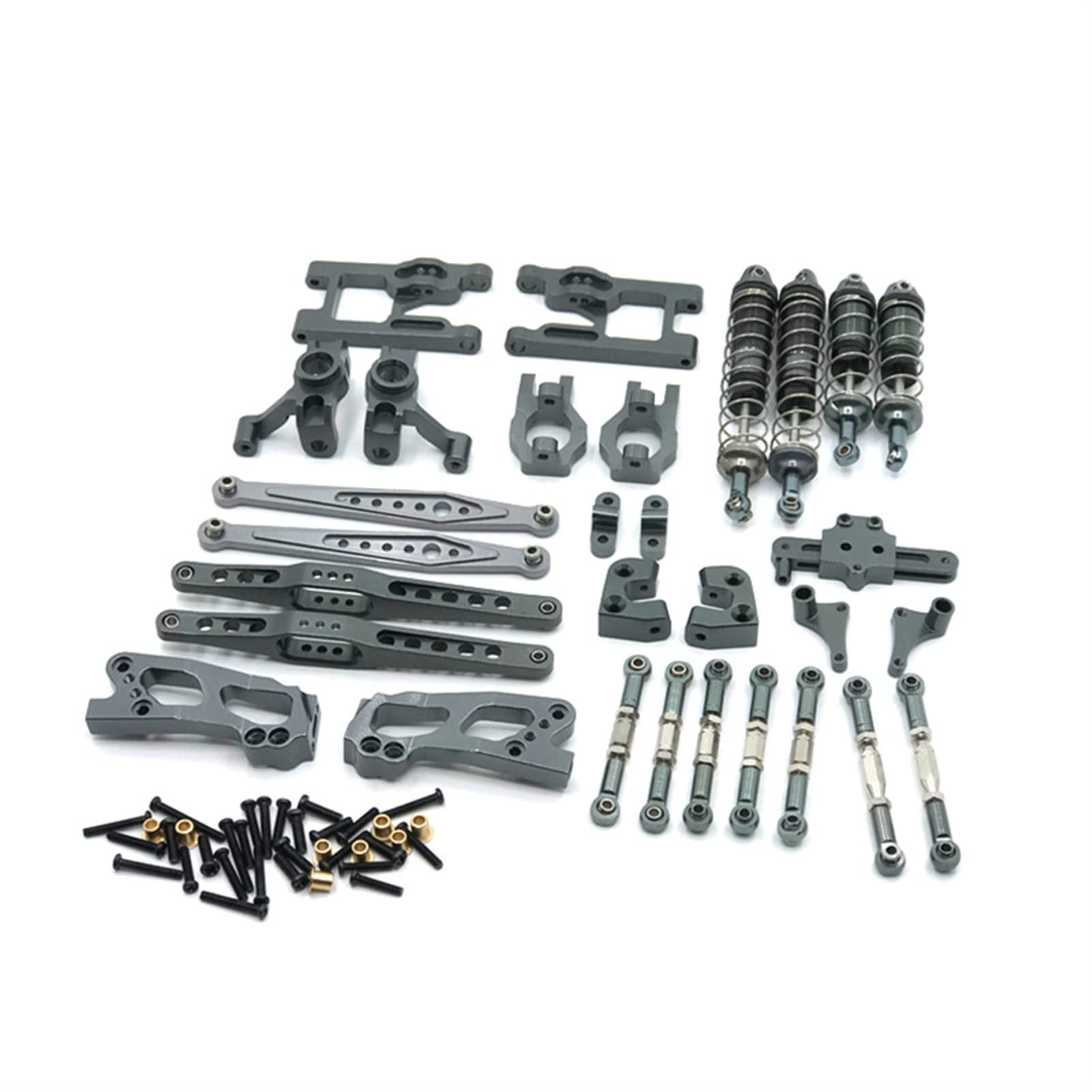 Wivplex Metall C, for Sitz, Lenkbecher-Stoßdämpfer-Adapter-Set, RC-Autoteile, for WLtoys, 1/12 12427 12428 Rc-Auto-Stoßdämpferhalterung(Gray) von Wivplex