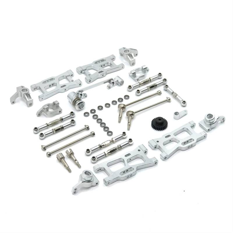 Wivplex Metall Kit WLToys144001 124016 124017 124018 124019 Fernbedienung Auto 1/12 1/14 RC Auto Teile Rc-Auto-Stoßdämpferhalterung(Silver) von Wivplex