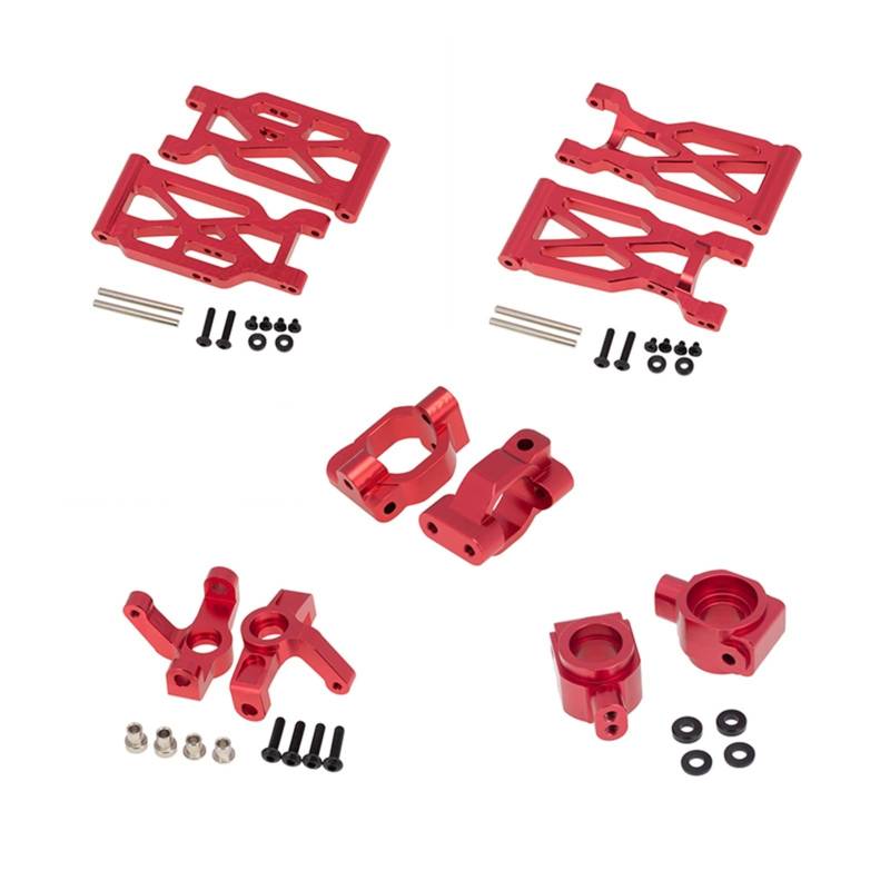 Wivplex Metall-Lenkschale C for Vorder- und Hinterschwingen, for Sitz, Hinterschale, for WLToys104001 Rc-Auto Rc-Auto-Stoßdämpferhalterung(Red) von Wivplex