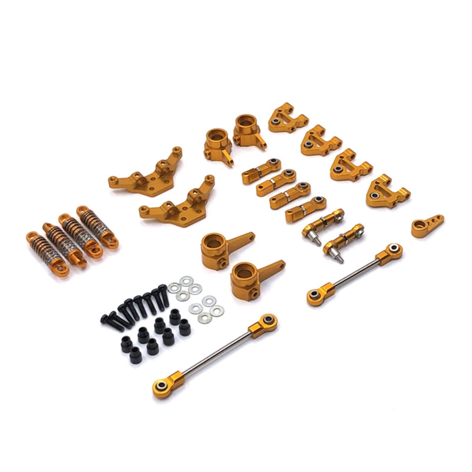 Wivplex Metall-Modifikationsteile, Stoßdämpfer, Schwingarme usw., 9-teiliges Set, for WLtoys, 284131 K969 K979 K989 K999 P929 P939 RC-Auto Rc-Auto-Stoßdämpferhalterung(Gold) von Wivplex