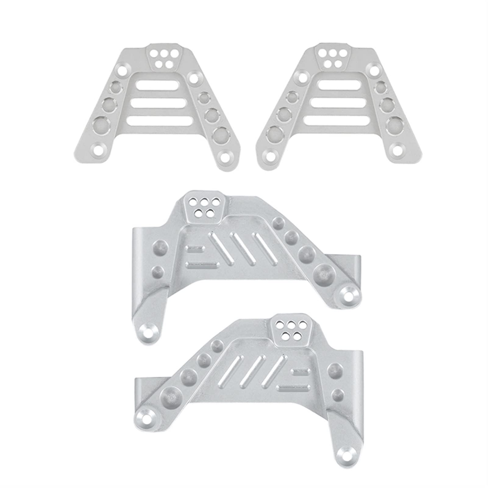 Wivplex Metall-Stoßdämpferhalterung vorne und hinten, for 1/10 RC Crawler Axial SCX10 III Rc-Auto-Stoßdämpferhalterung(Silver kit) von Wivplex