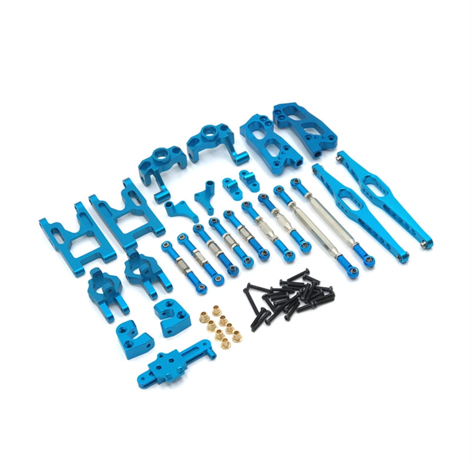 Wivplex Metall-Upgrade-Teile, for WLtoys, 12428 AB C 12423 FY-01 02 03 Metall-Upgrade-Teile-Set Schwingarm-Lenkbecher-Zugstange usw. Rc-Auto-Stoßdämpferhalterung(Blue) von Wivplex