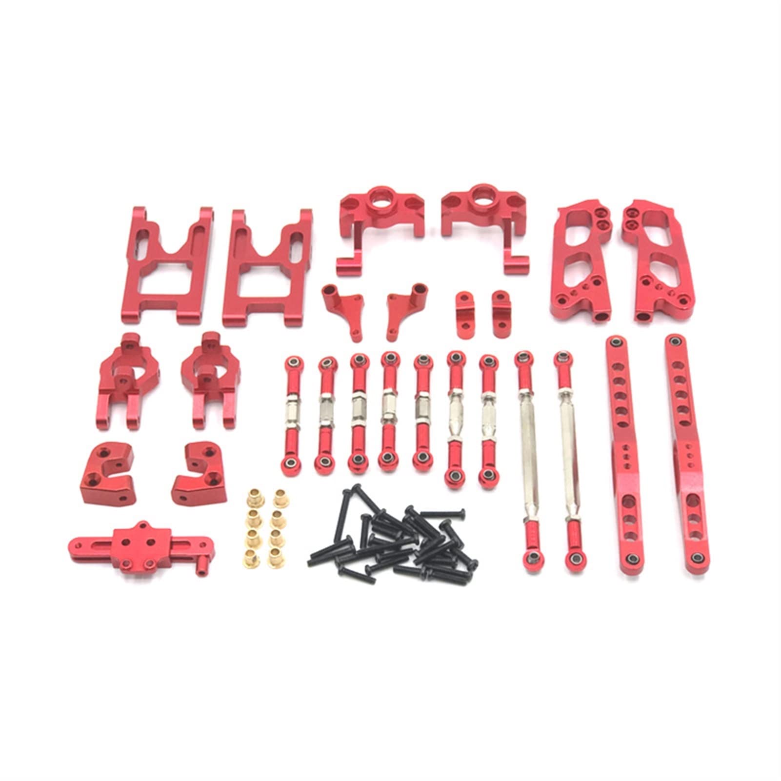 Wivplex Metall-Upgrade-Teile, for WLtoys, 12428 AB C 12423 FY-01 02 03 Metall-Upgrade-Teile-Set Schwingarm-Lenkbecher-Zugstange usw. Rc-Auto-Stoßdämpferhalterung(Red) von Wivplex