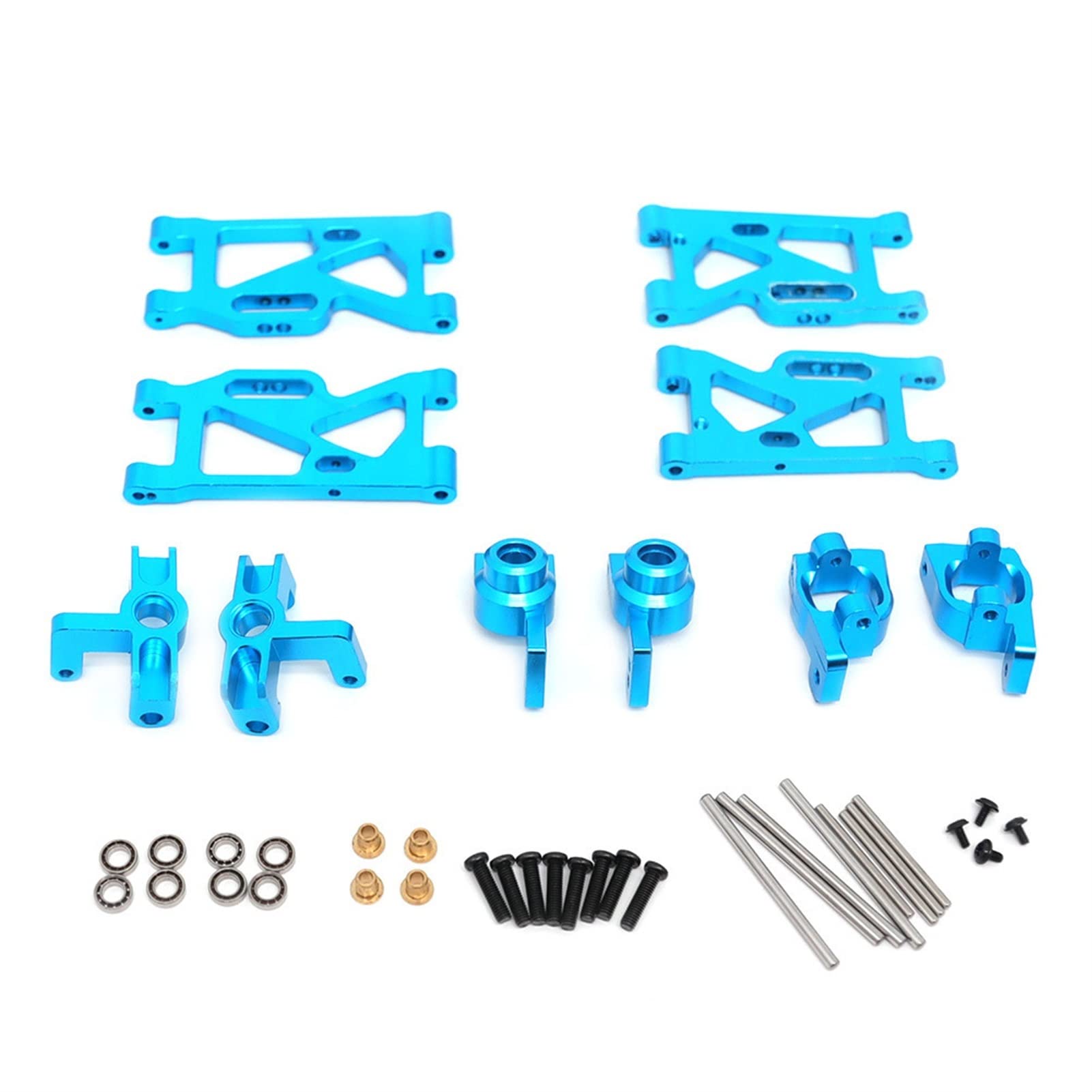 Wivplex Metall vorne hinten Schwinge C-Basis Lenkbecher Achsmontage RC Auto, for WLtoys, 144001 124016 124017 124018 124019 Rc-Auto-Stoßdämpferhalterung(Blue) von Wivplex