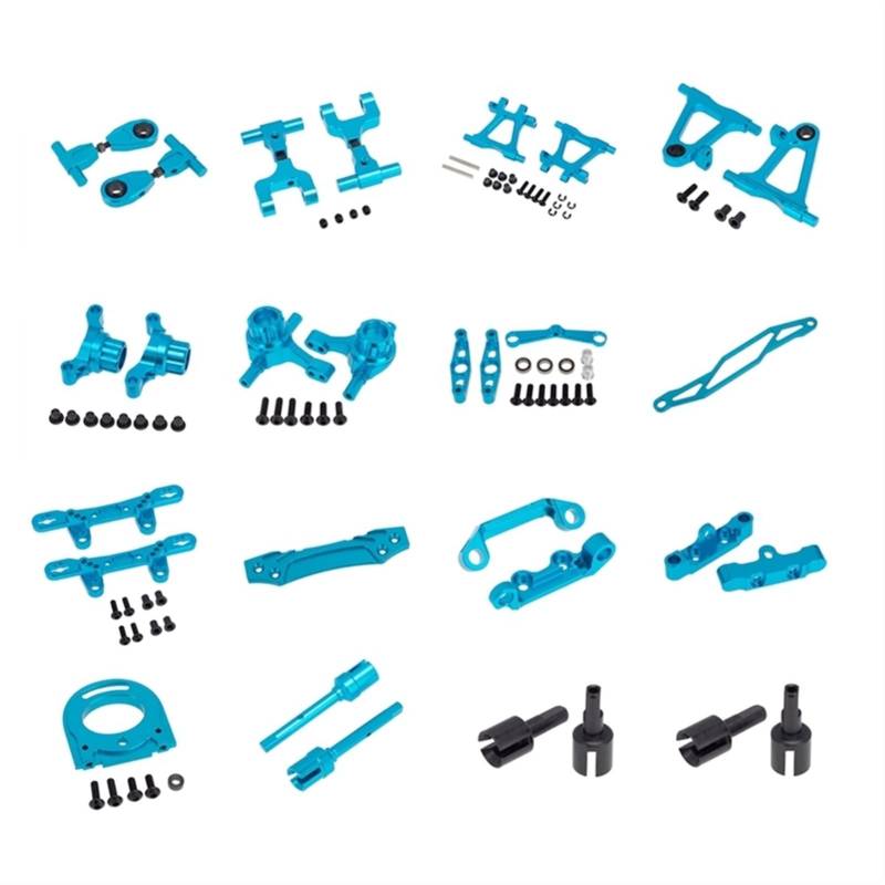 Wivplex Metallmodifikations-Zubehörsatz, Querlenker, Achsschenkelsatz, for Tamiya, for TT-02 TT02 1/10 RC-Auto-Upgrade-Teile Aufhängungsarm-Set(Blue) von Wivplex