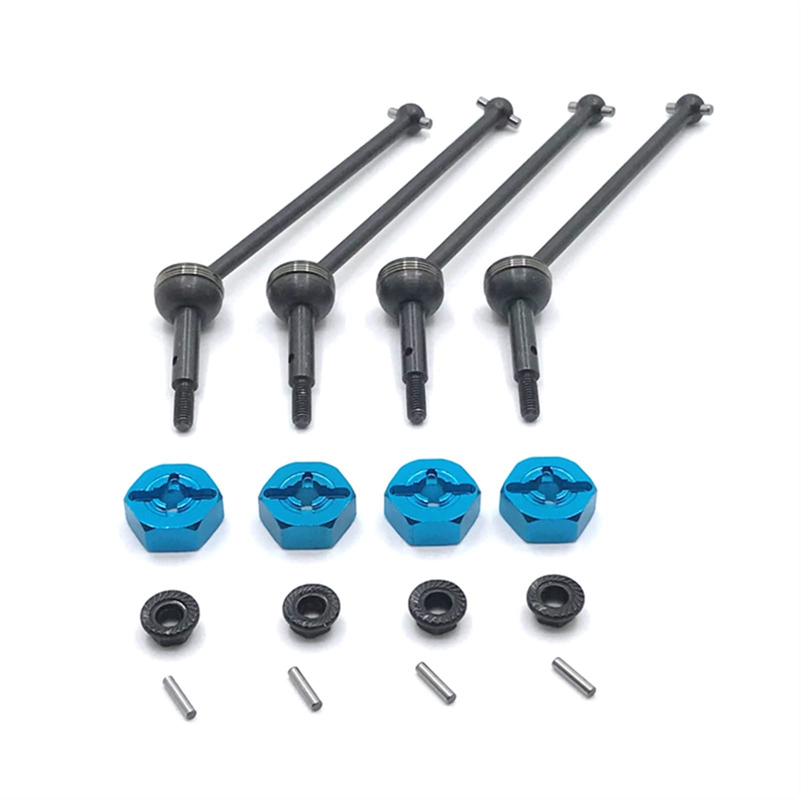 Wivplex Metallteile Fernbedienung Autokupplung CVD, for Wltoys, 144001 124016-17-18 124019 Rc-Auto-Stoßdämpferhalterung(Blue) von Wivplex