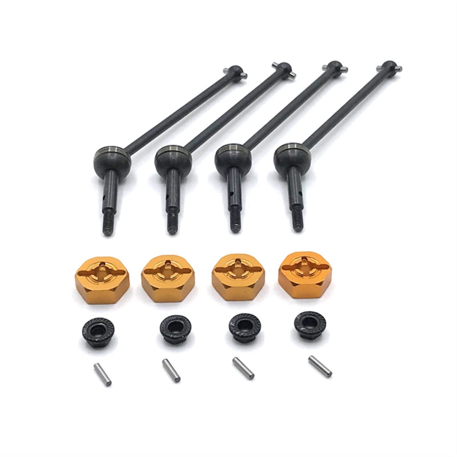 Wivplex Metallteile Fernbedienung Autokupplung CVD, for Wltoys, 144001 124016-17-18 124019 Rc-Auto-Stoßdämpferhalterung(Gold) von Wivplex