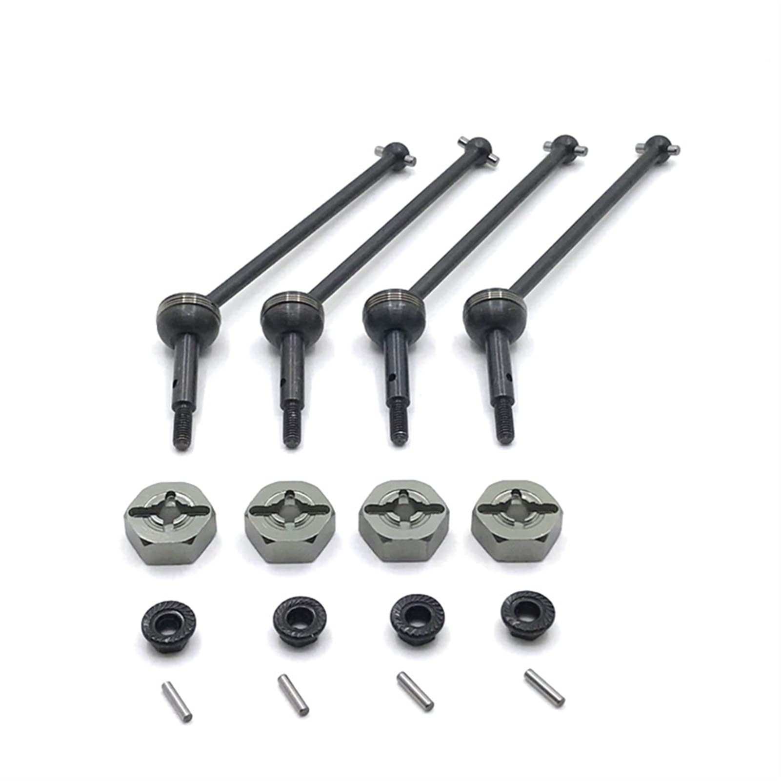 Wivplex Metallteile Fernbedienung Autokupplung CVD, for Wltoys, 144001 124016-17-18 124019 Rc-Auto-Stoßdämpferhalterung(Gray) von Wivplex