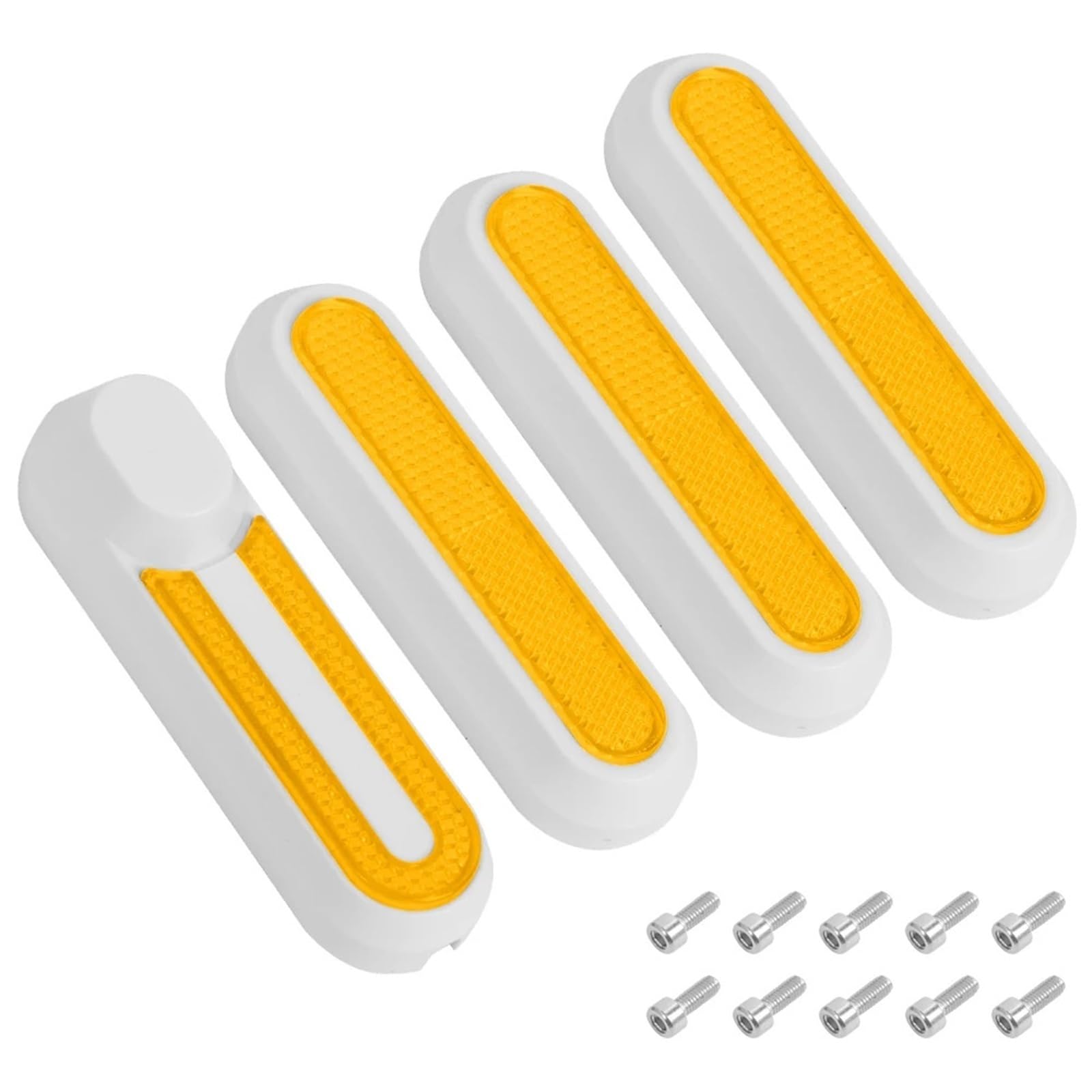 Wivplex Neue Radabdeckung, Radkappe, Schutzschalen, reflektierende Aufkleber for Elektroroller, for Xiaomi, Mi 1S Pro 2 M365 Scooter-Zubehör Reflektorstreifen-Set(White Orange) von Wivplex