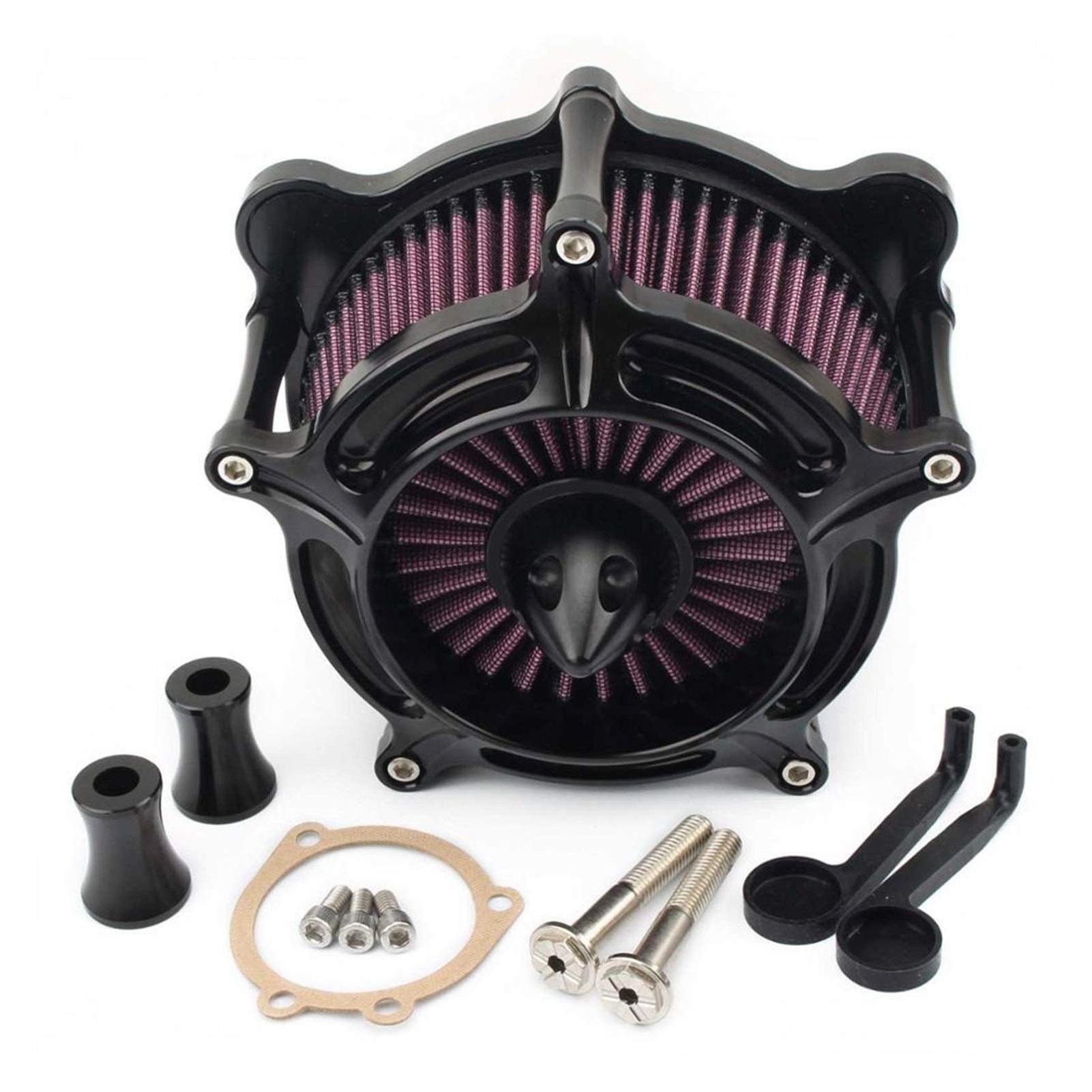 Wivplex Schwarze Luftfilter-Ansaugspike-Luftfilter-Kits for Harley, Touring Road King Street Electra Glide 2008-16 Softail Dyna FXDLS 2017 Luftfilter von Wivplex