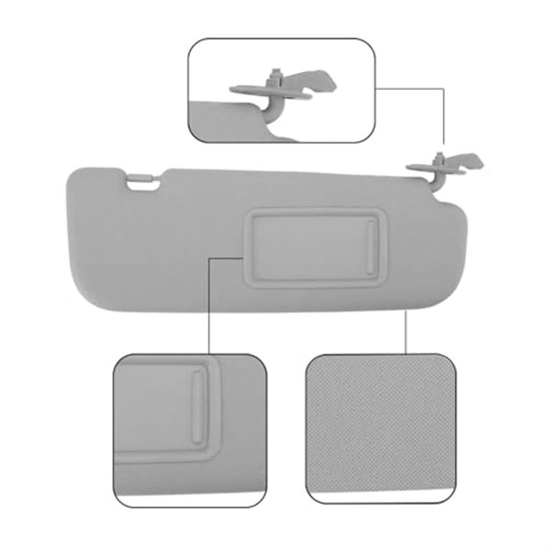 Wivplex Sonnenblende, Beifahrerseite, Sonnenblende mit Make-up-Spiegel, Grauer Ersatz, for Hyundai, for Elantra, 2011–2015 Innenliegende Sonnenblende von Wivplex