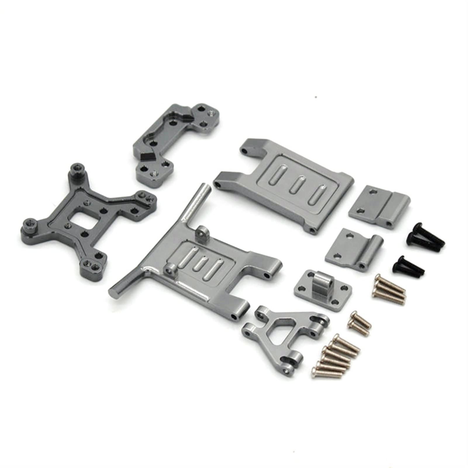 Wivplex Stoßdämpferbrücke aus Metall vorne und hinten, 1/12, for WLtoys, 124018 1/14 LC Racing EMB-DTH RC Car Rc-Auto-Stoßdämpferhalterung(Titanium) von Wivplex