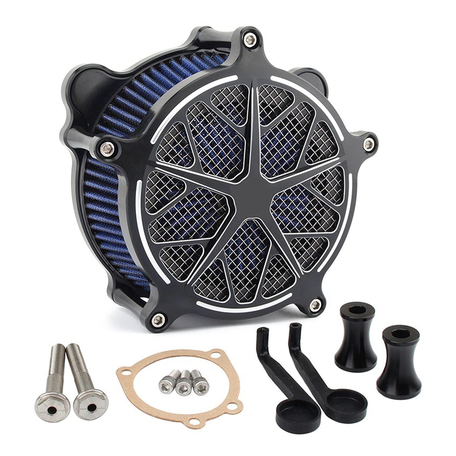 Wivplex Turbine Spike Luftfilter Motorrad Ansaugfilter, for Harley, Dyna FXR 1993-2017 Street Bob Wide Glide Road King Softail Luftfilter(F) von Wivplex