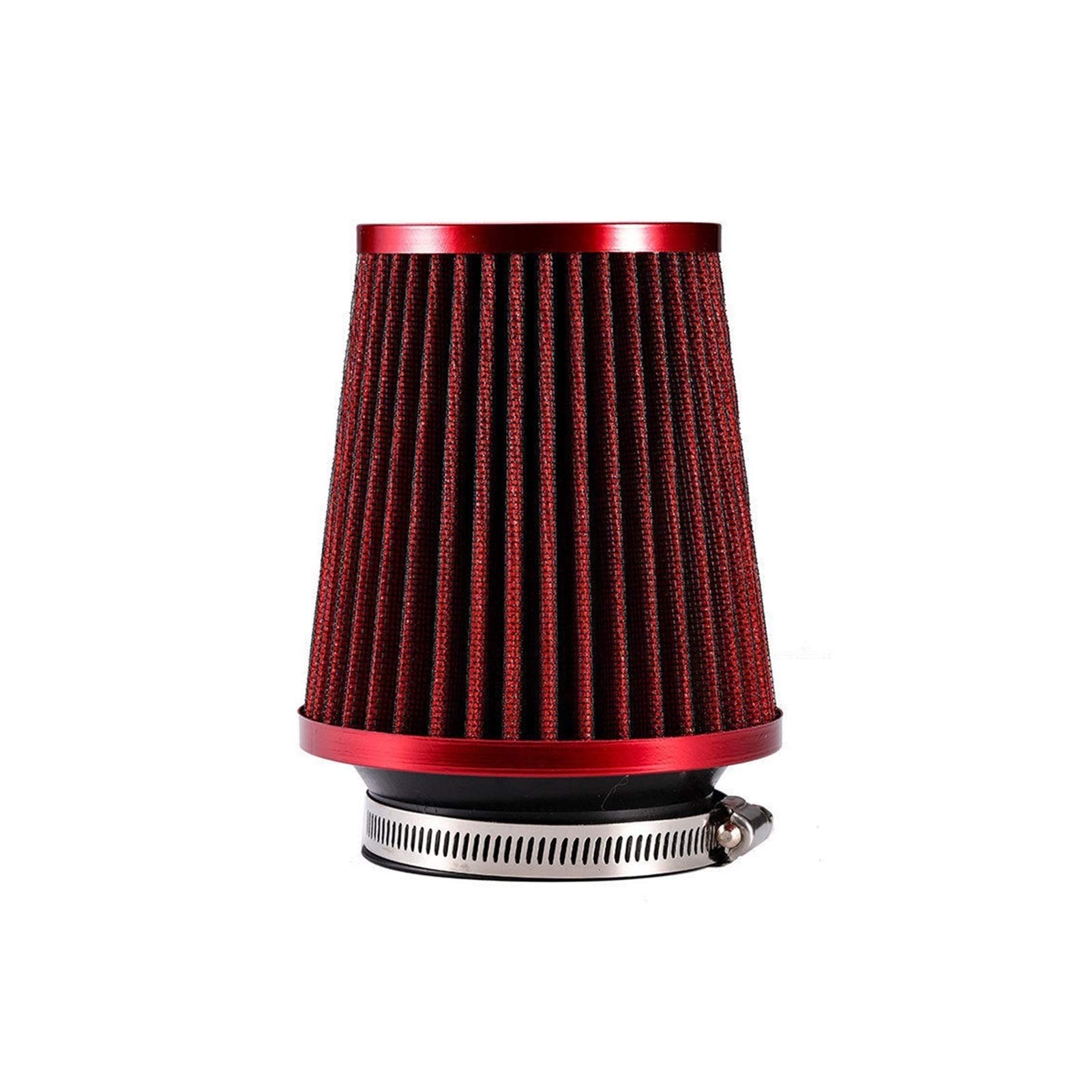 Wivplex Universal Auto Luftfilter 3 Zoll Cold Air Intake Kompressor 76mm Ansaugschlauch Kit Innenraumluftfilter(RED) von Wivplex