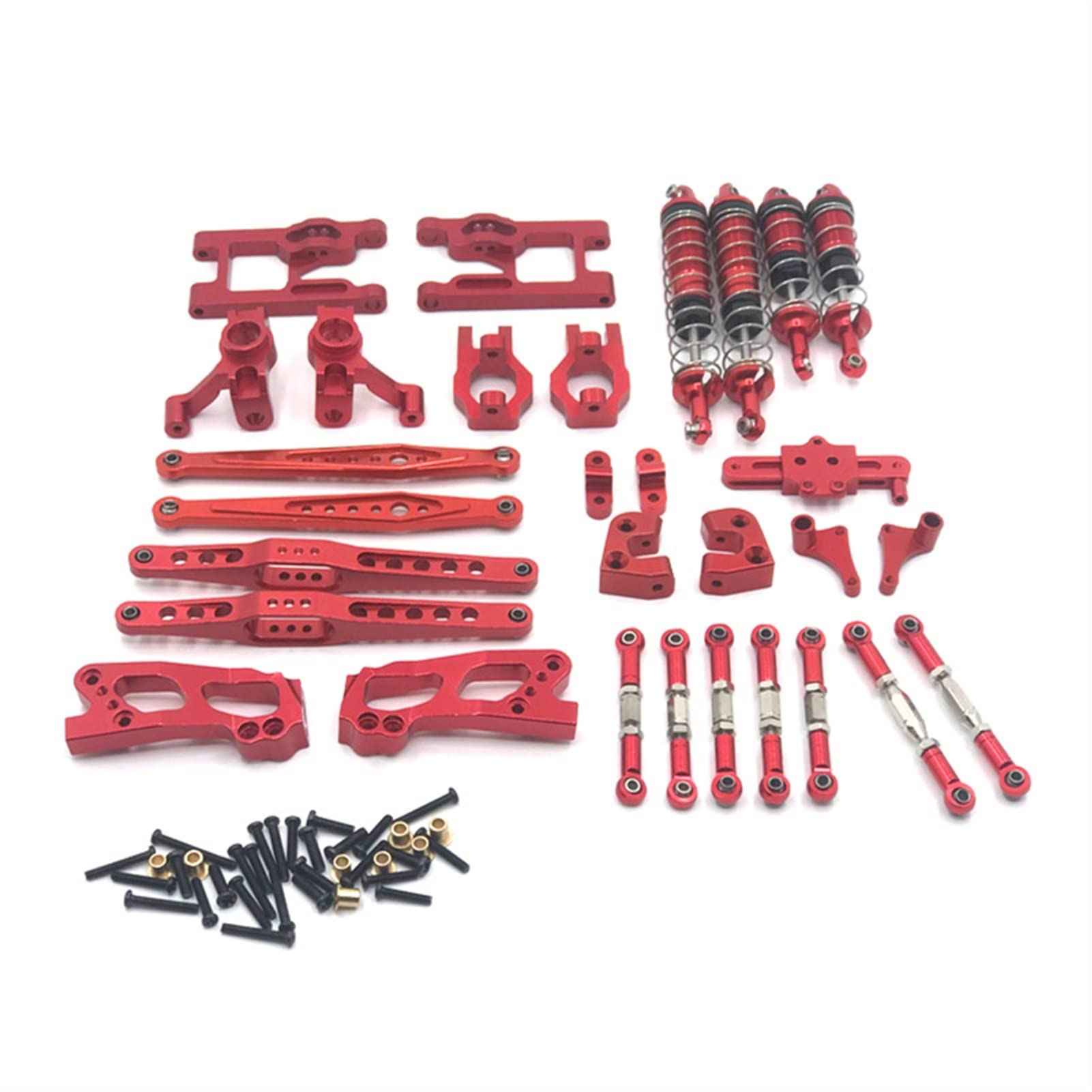 Wivplex Upgrade Metall C, for Sitz, Lenkbecher-Stoßdämpfer-Adapter-Set, RC-Autoteile, for WLtoys, 1/12 12427 12428 Rc-Auto-Stoßdämpferhalterung(Red) von Wivplex