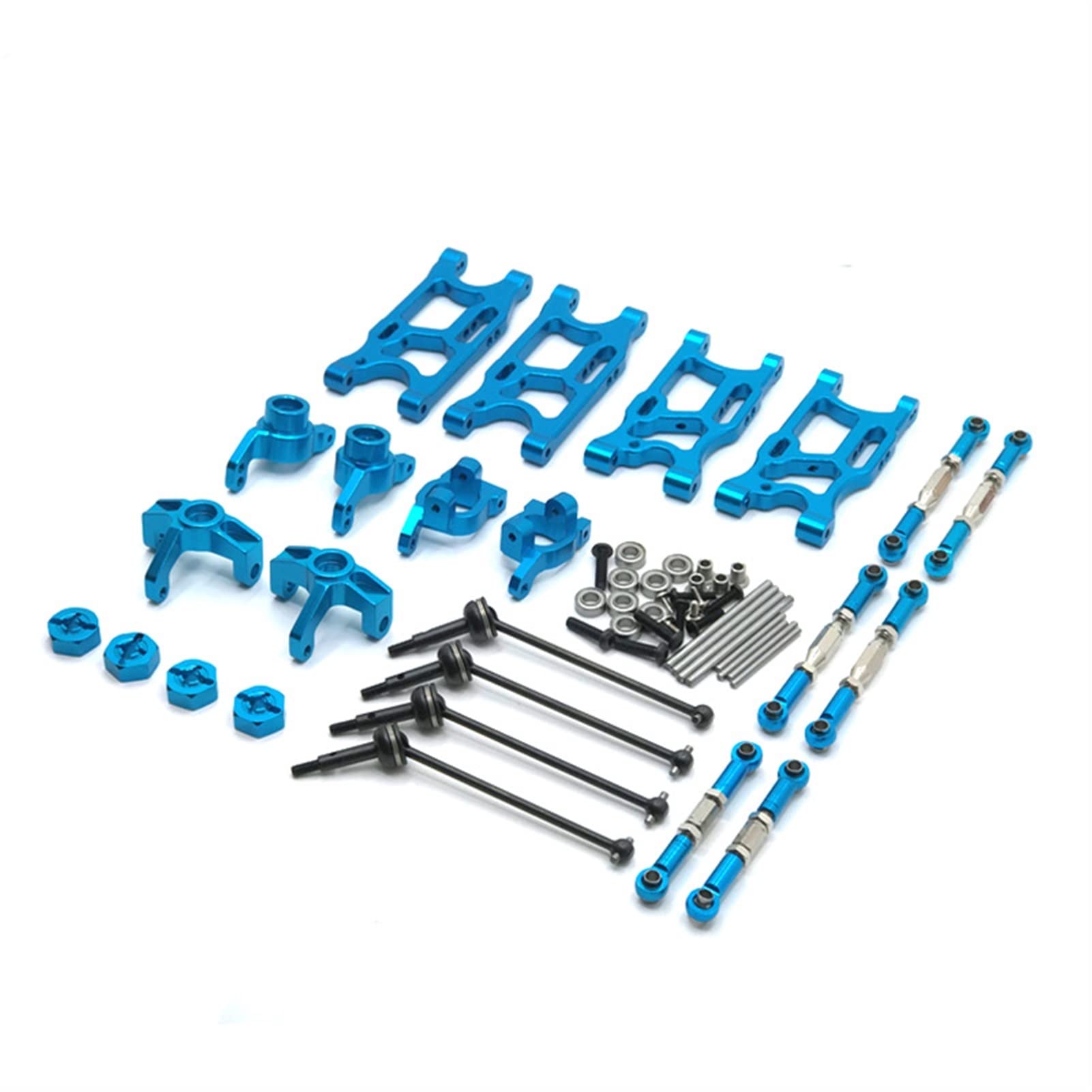 Wivplex Upgrade Teile Schwinge Lenkung Cup Dog Bone CVD Spurstange Kit LC Racing, for WLtoys, 144001 124016 124017 124018 124019 RC Auto Rc-Auto-Stoßdämpferhalterung(Blue) von Wivplex