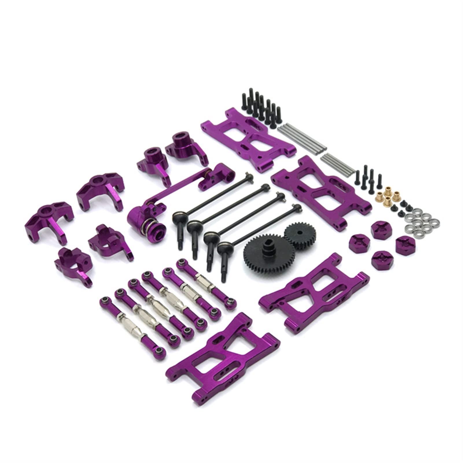 Wivplex Verbessertes Metallteile-Set RC-Autoteile, for WLtoys, 144001 124019 124018 124017 124016 Rc-Auto-Stoßdämpferhalterung(Purple) von Wivplex