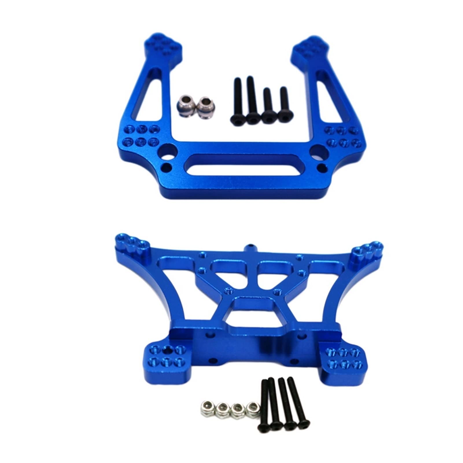 Wivplex Vorderer Stoßdämpferturm aus Metall, hinterer Stoßdämpfer, for Traxxas, Slash RC Car 1/10 2WD Rc-Auto-Stoßdämpferhalterung(Navy Blue) von Wivplex