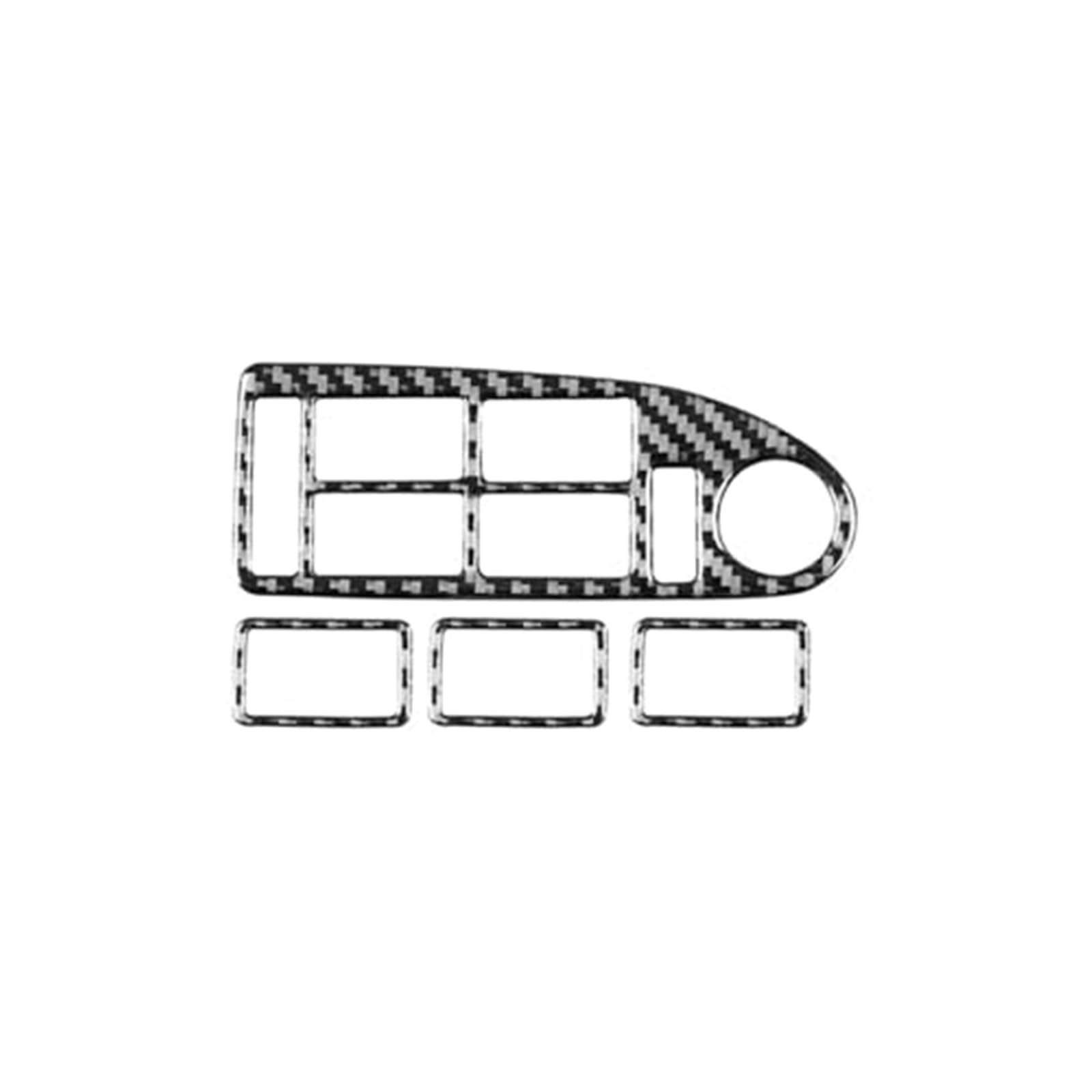 Wivplex Zierleiste for Fensterheberschalter, for, 5er E39 1998-2003 Türinnenteile aus weichem Carbonfaser-Material, Zubehör, Fenstersteuerungsleiste Blende für Fensterheberschalter von Wivplex