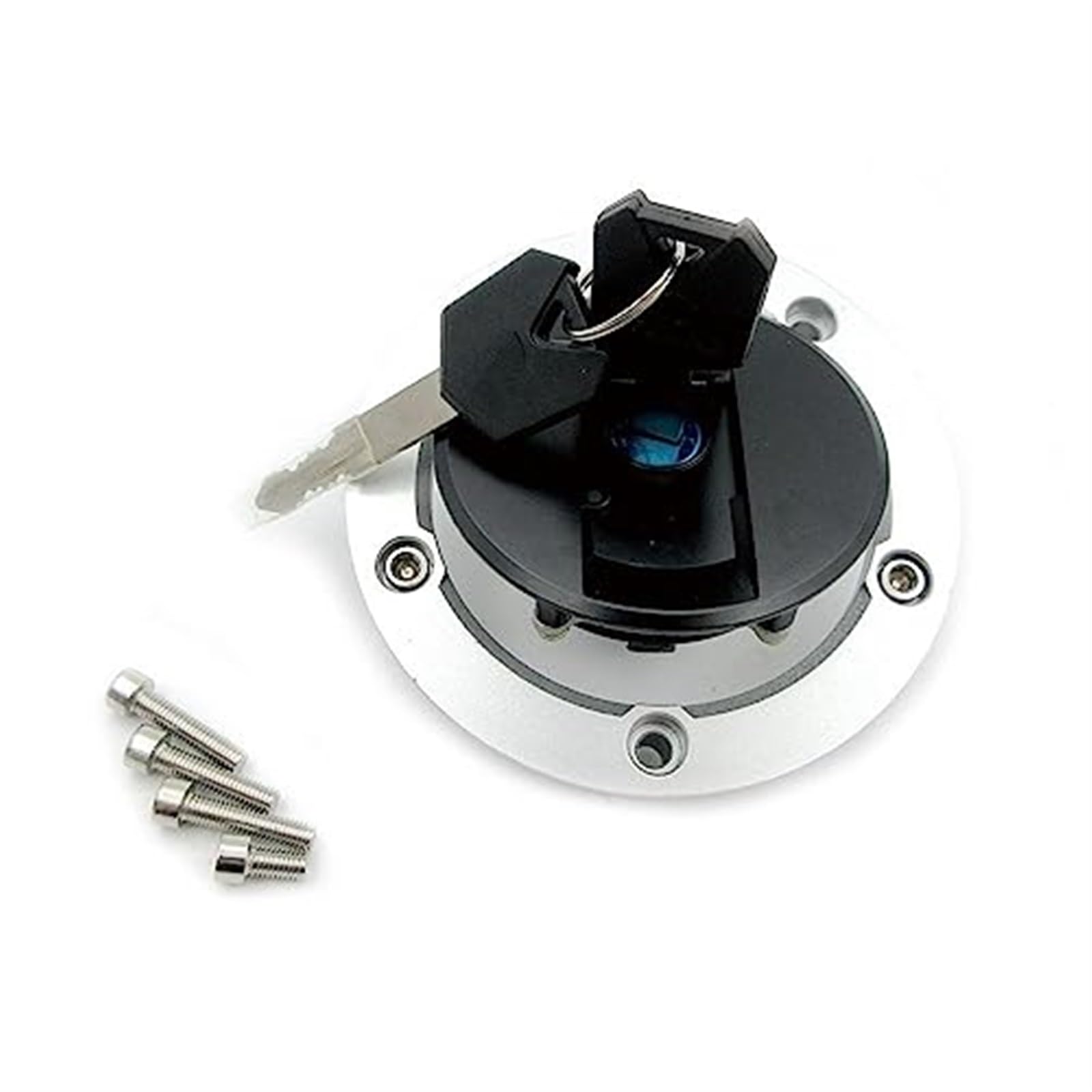 Wivplex Zündschloss Kraftstoff Gas Sitz Schloss Schlüssel for GSXR600 GSXR750 GSXR1000 K5 Motorrad Zündschlüssel Schalter Motorrad-Zündschalter(Black Tank Cap Lock) von Wivplex