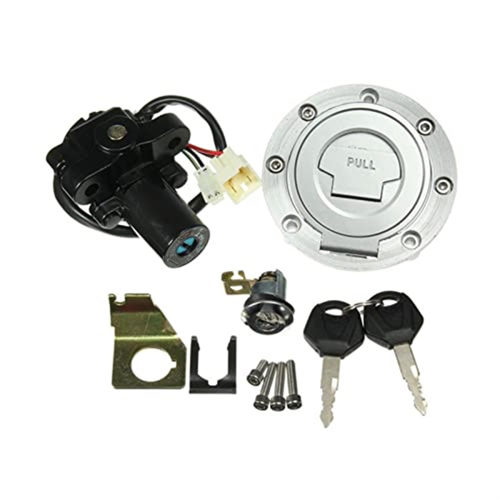 Wivplex Zündschloss Kraftstoff Gas Tank Sitz Lock Key Set for YZF R1 1998 1999 YZF R6 1998-2000 Zubehör Motorrad Zündschlüssel Schalter Motorrad-Zündschalter von Wivplex