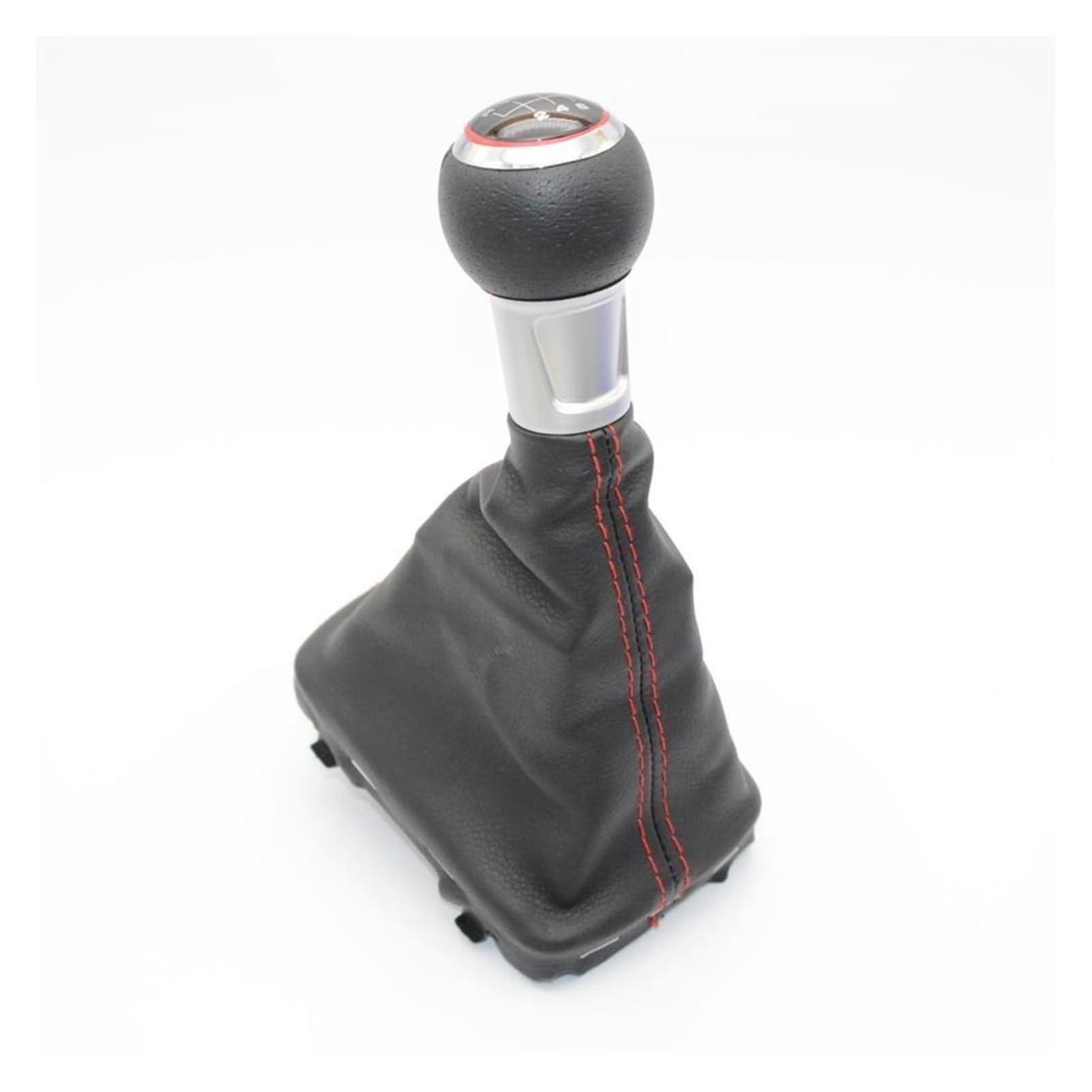 Wivplex for Audi, A3 S3 2000 2001 2002 2003 Auto-Styling 6-Gang-Auto-Schaltknauf mit Ledermanschette, rote Linie Schaltknauf von Wivplex