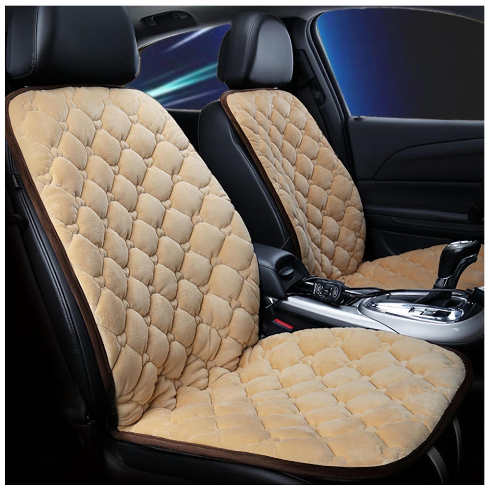 Wizvox 12V Auto Sitzheizung Auflage, Dreistufige Heizung, rutschfest Und VerschleißFest, Warm Car Seat Cover, füR Kalte Tage Warm Halten,beige-Doubleseater von Wizvox