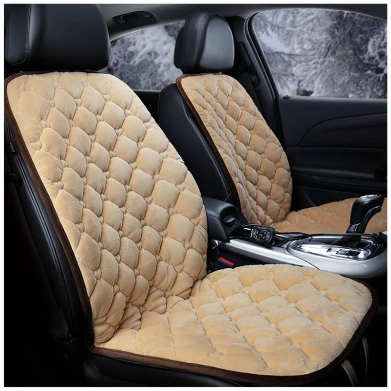 Wizvox 12V Auto Sitzheizung Auflage, Dreistufige Heizung, rutschfest Und VerschleißFest, Warm SitzbezüGesets, füR Fahrzeuge,BüRo,beige-Doubleseater von Wizvox