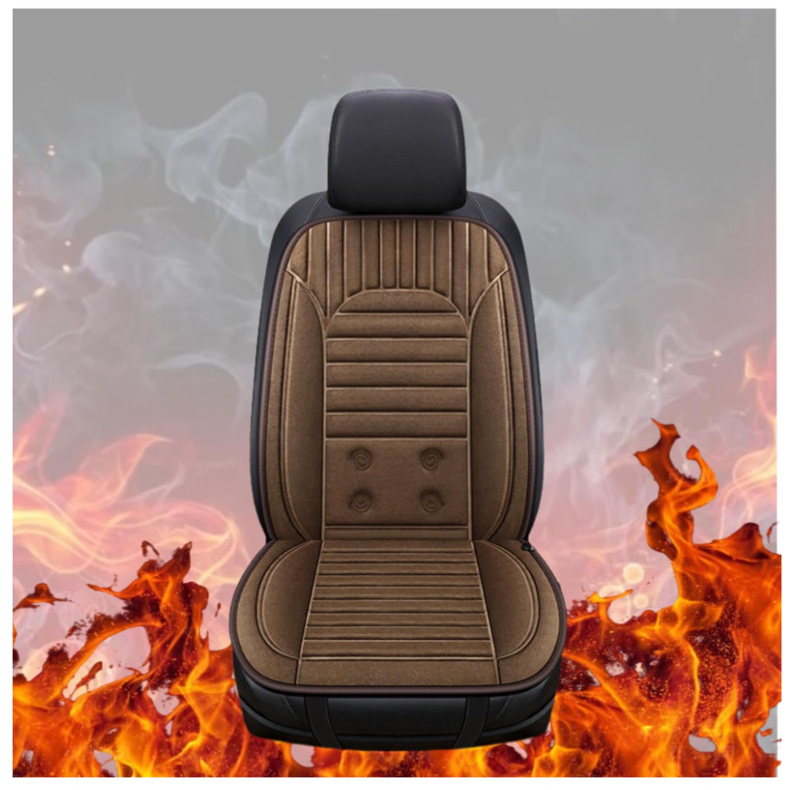 Wizvox 12V Auto Sitzheizung Auflage, Schnelle ErwäRmung, Bequem Und Atmungsaktiv, rutschfest Sitzauflage Auto Vordersitze, füR Fahrzeuge,BüRo,Coffee-Singleseater von Wizvox