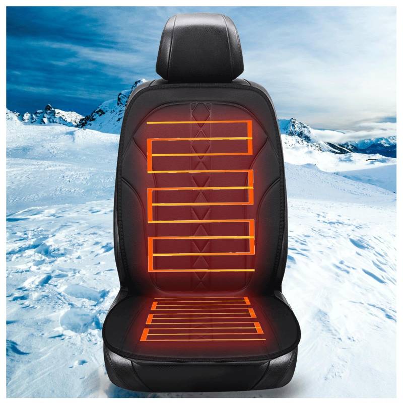 Wizvox 12V Autositzheizungsauflage, Schnelle ErwäRmung, Bequem Und Atmungsaktiv, rutschfest Car Seat Cover, Passend füR Die Meisten Autos,Schwarz-1Stück von Wizvox