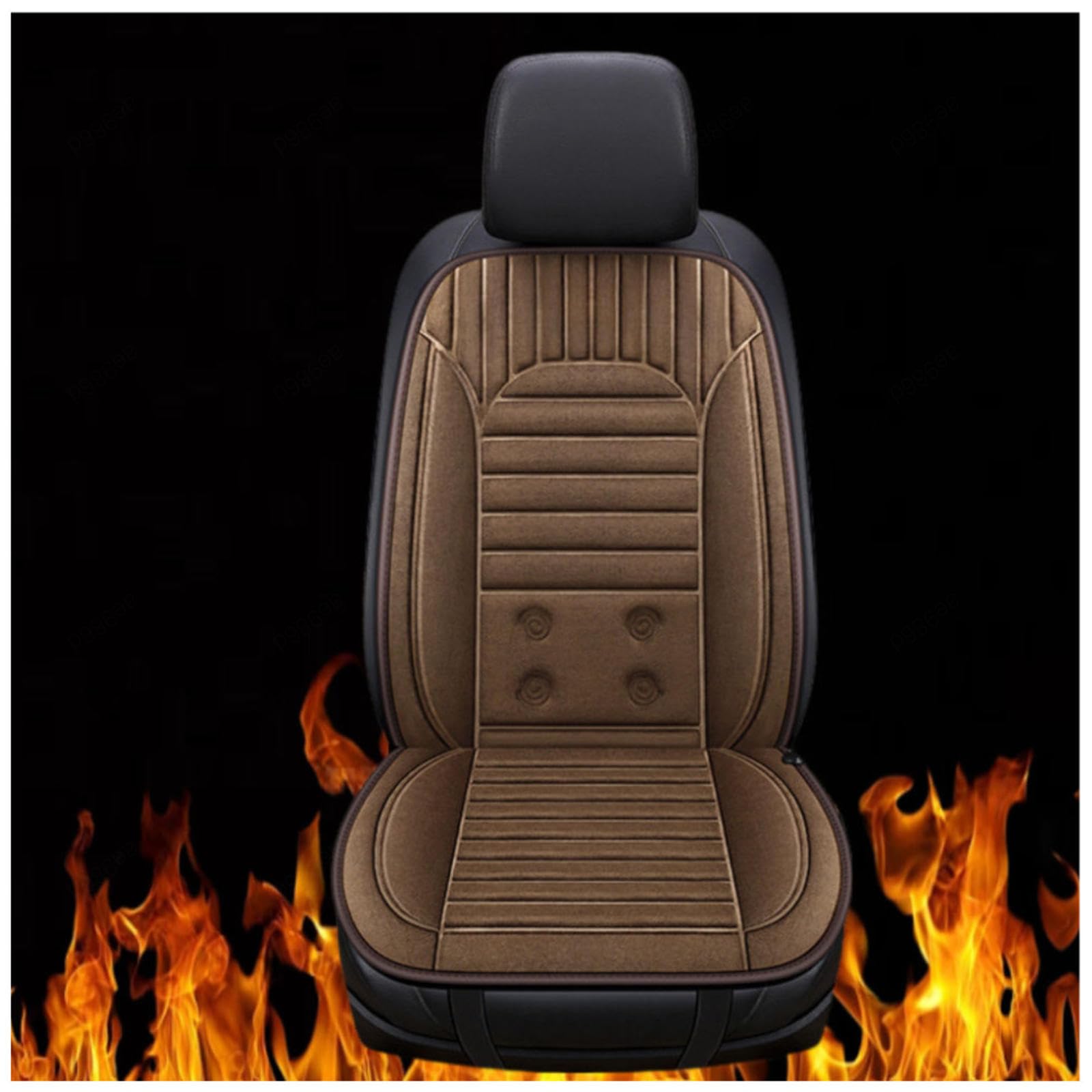 Wizvox 12V Beheizbare Sitzauflage, Dreistufige Heizung, Leistungsschutz, rutschfest Und VerschleißFest Universal SitzbezüGe füR Auto, Compatible with 95% of Cars,Coffee-Singleseater von Wizvox