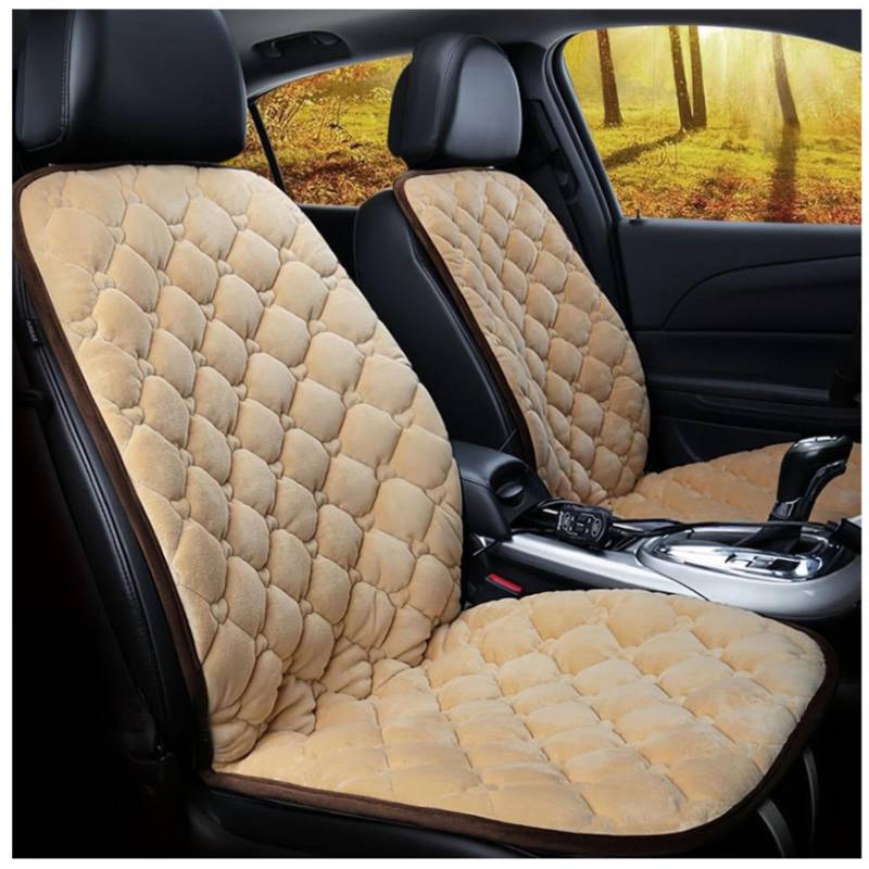 Wizvox 12V Beheizbare Sitzauflage, Schnelle ErwäRmung, Bequem Und Atmungsaktiv, rutschfest Auto Sitzschutz, füR Den Einsatz Im Auto Geeignet,beige-Doubleseater von Wizvox